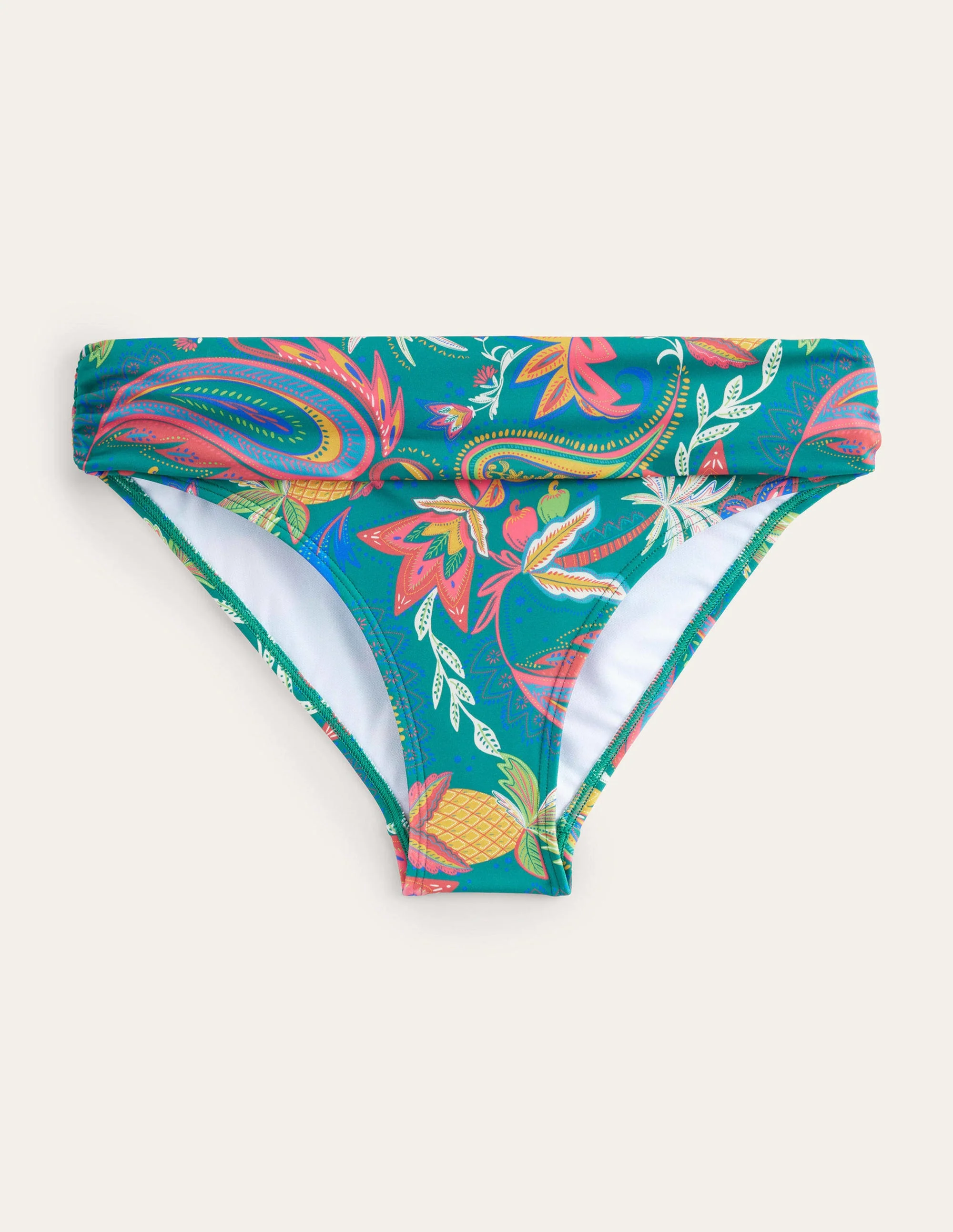 Classic Fold Bikini Bottoms-Emerald, Paradise Paisley - Image 5