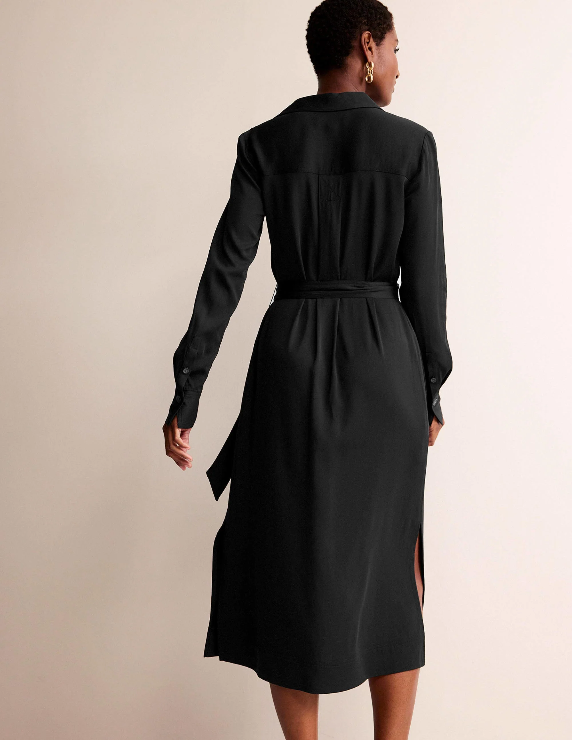 Clean Midi Pop Over Dress-Black - Image 3