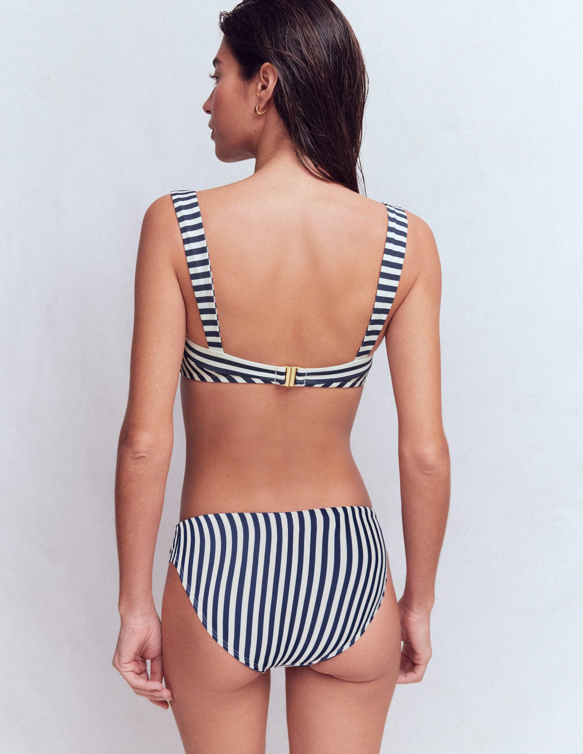 Clean Sweetheart Bikini Top-Navy, Ivory Stripe - Image 3