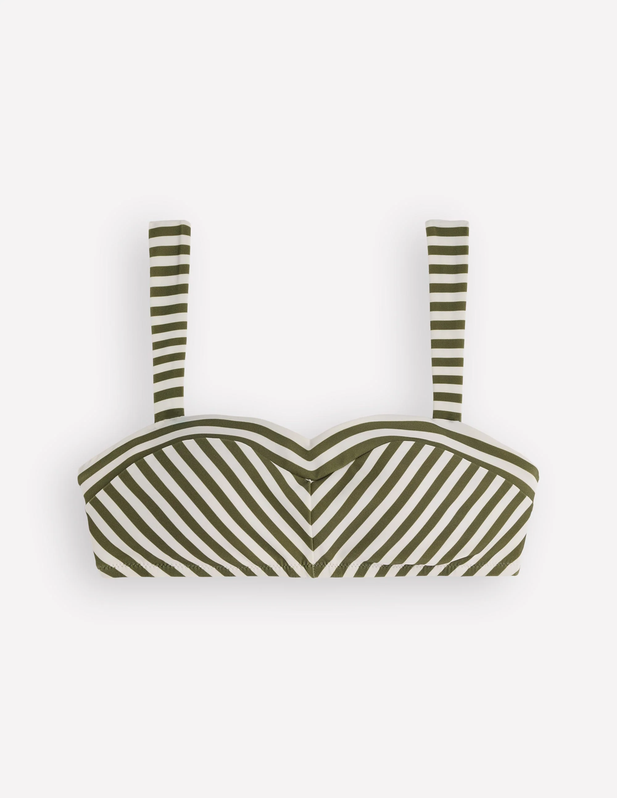 Clean Sweetheart Bikini Top-Olive, Ivory Stripe - Image 6