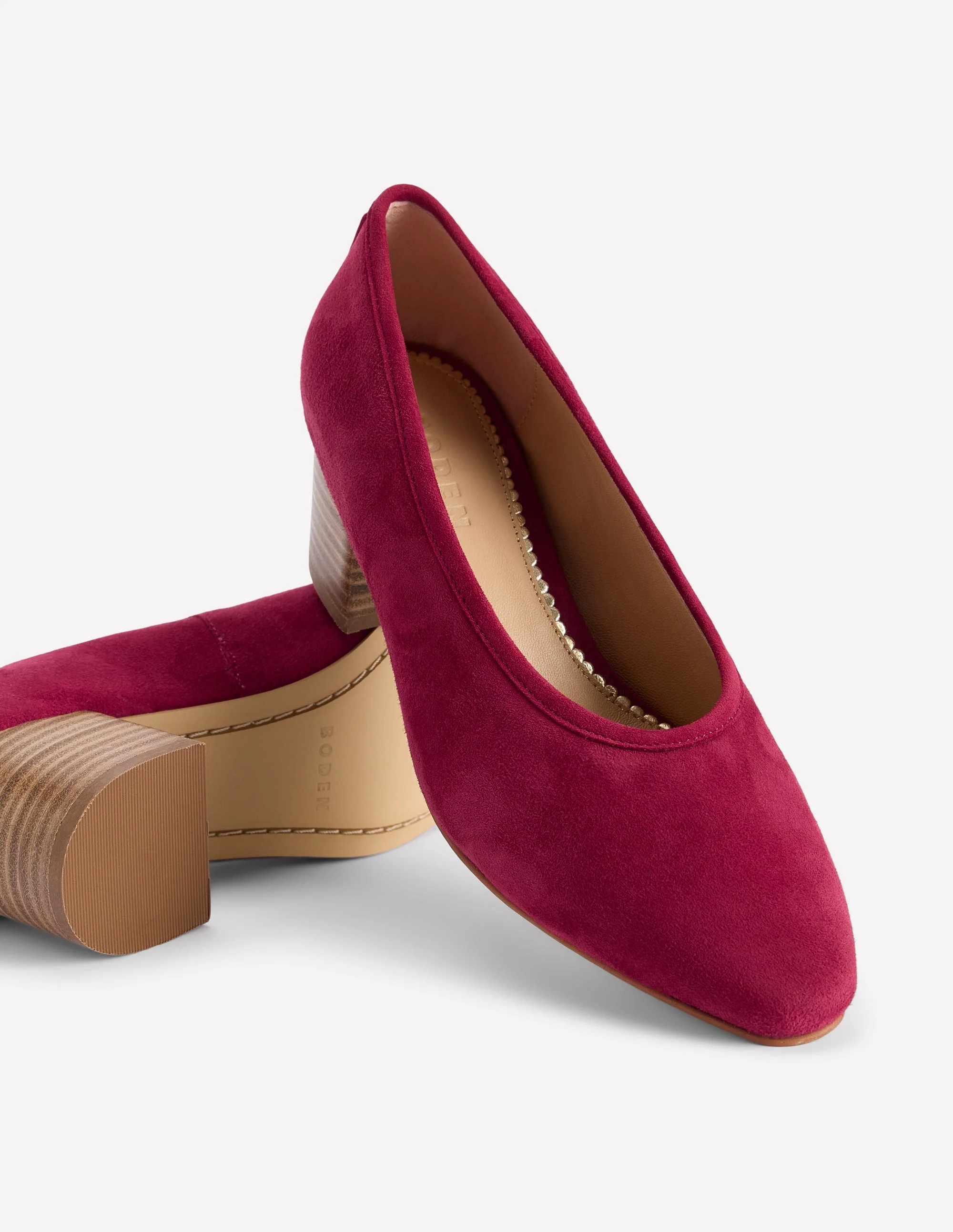 Closed Back Block Heel-Red - Image 4