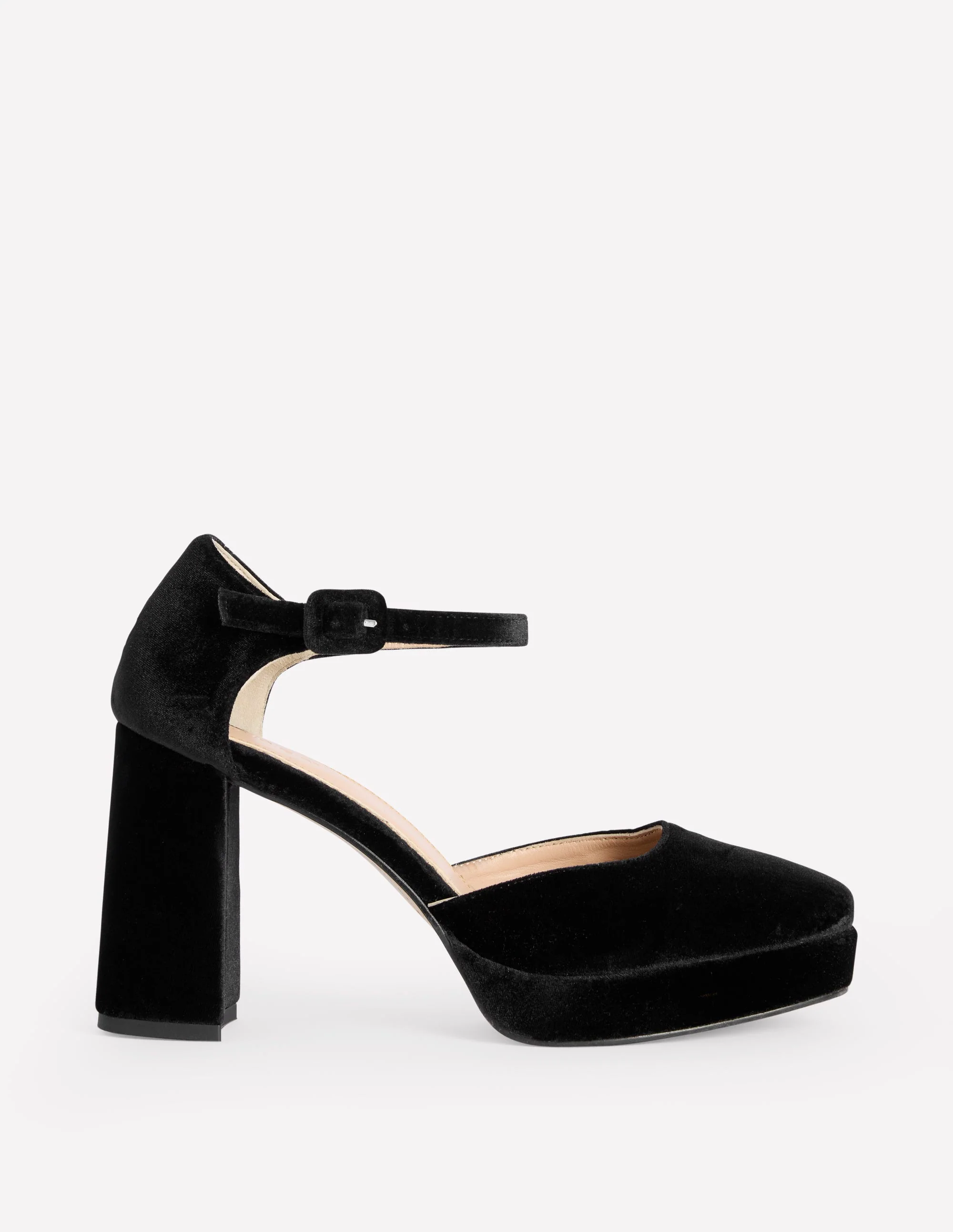 Closed Toe Platforms-Black Velvet - Image 2