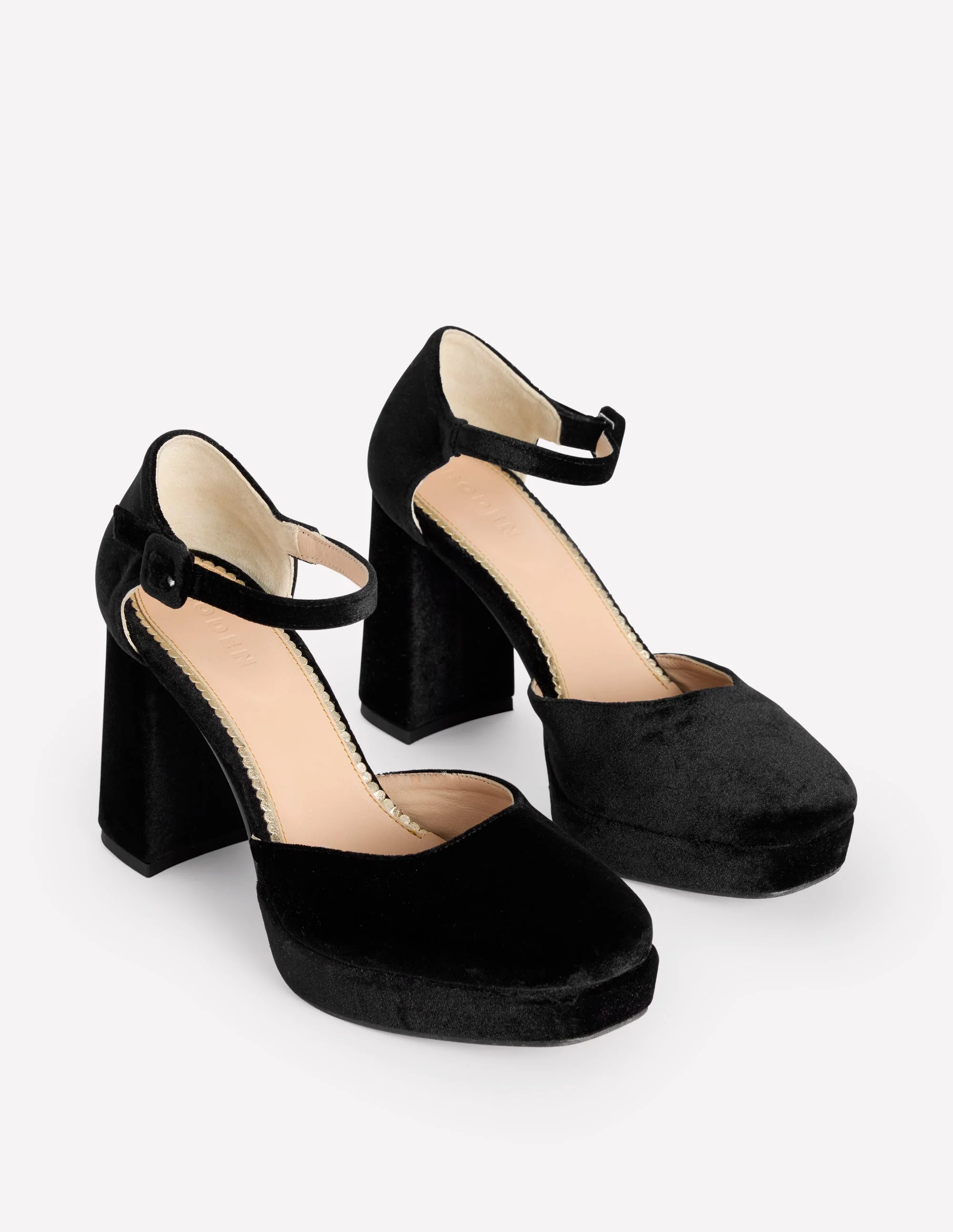 Closed Toe Platforms-Black Velvet - Image 3