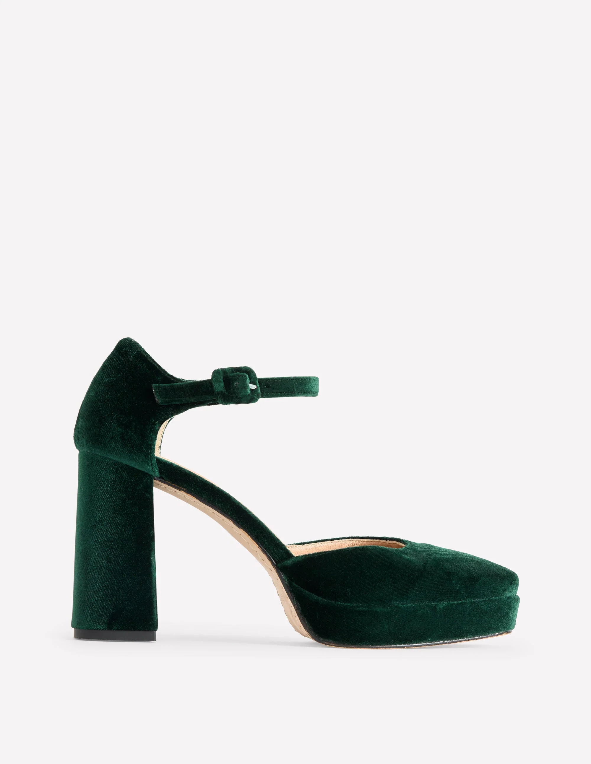 Closed Toe Platforms-Green Velvet - Image 2