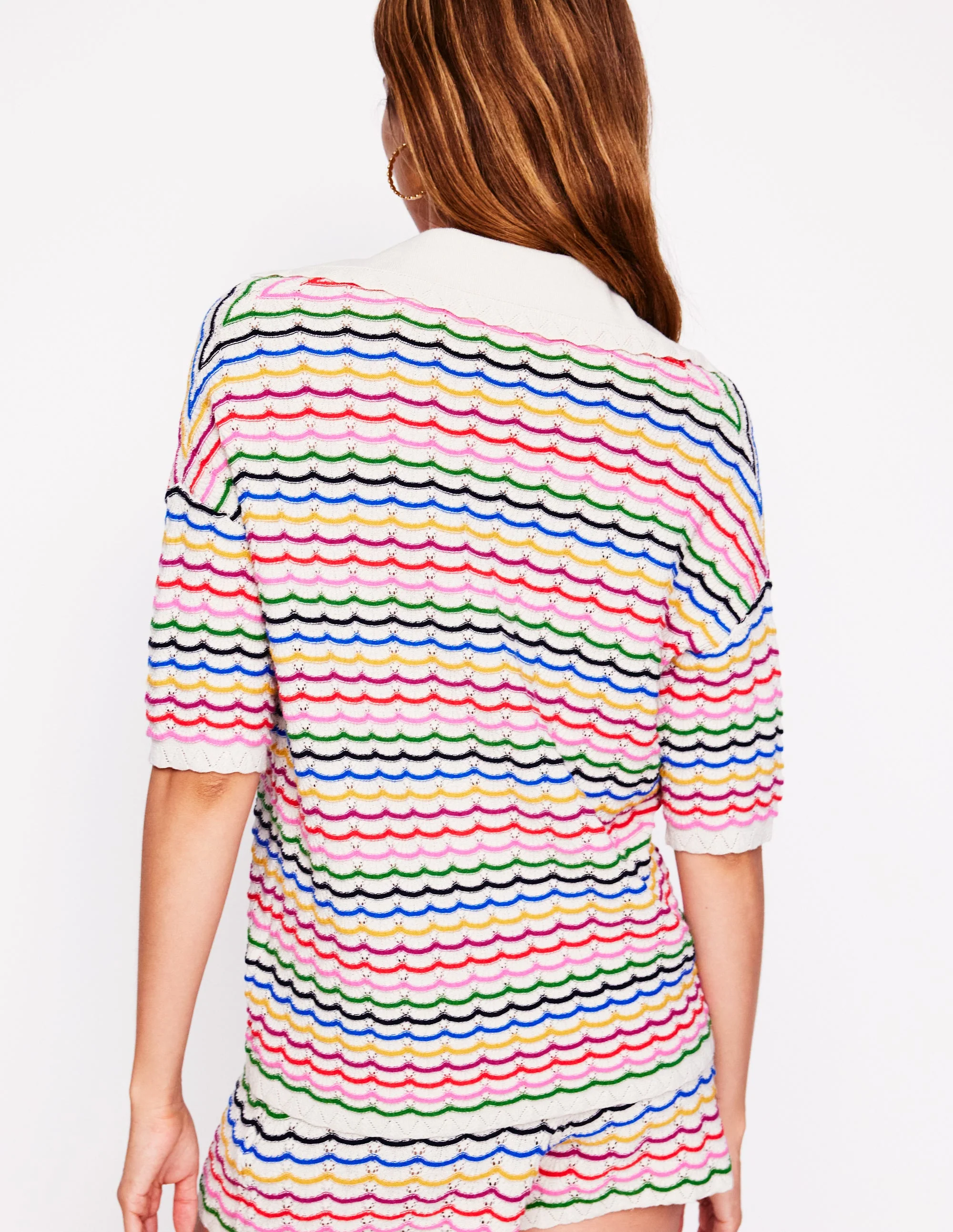 Collared Henley Sweater-Multi, Rainbow - Image 3