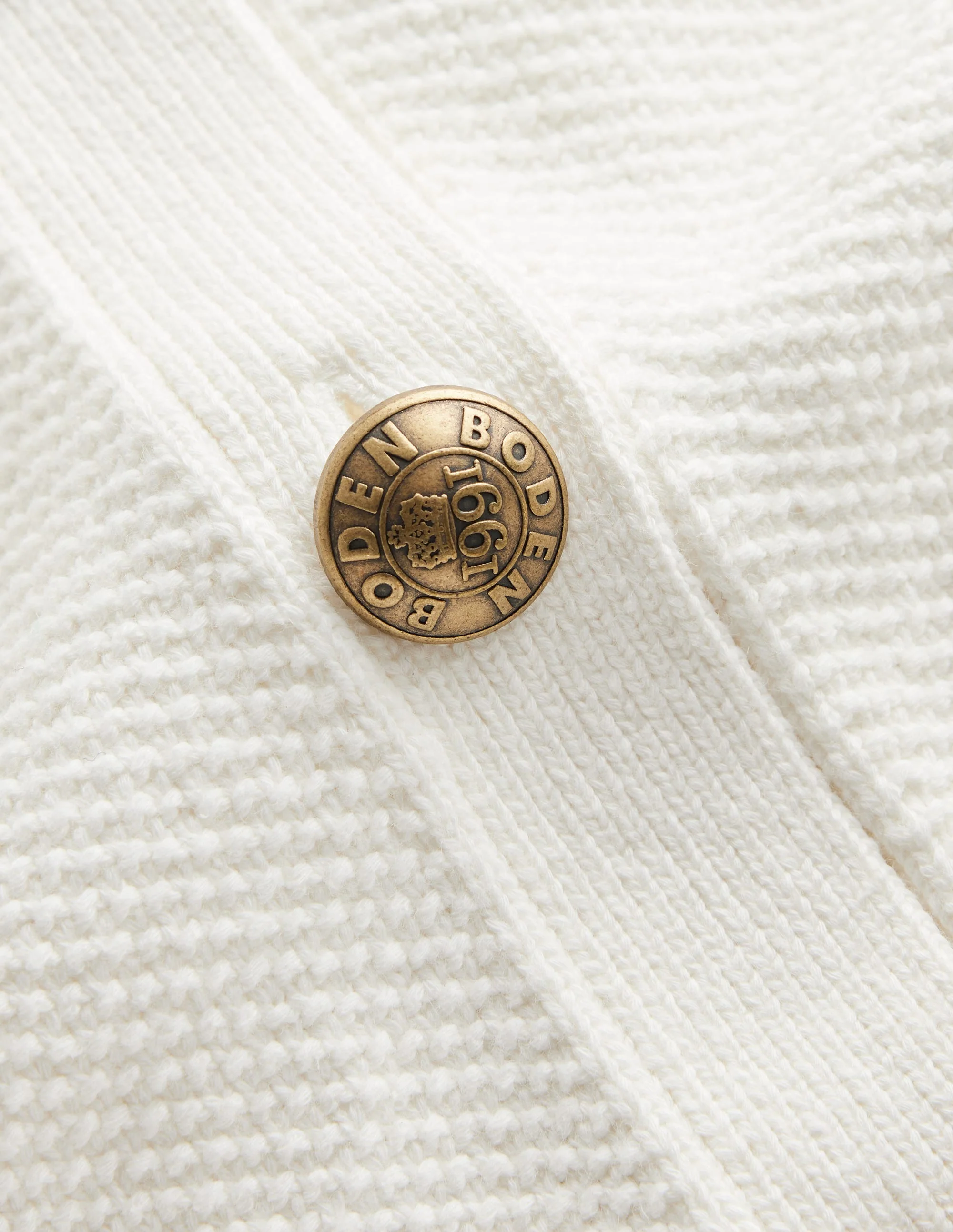 Collared Knitted Cardigan-Warm Ivory - Image 6
