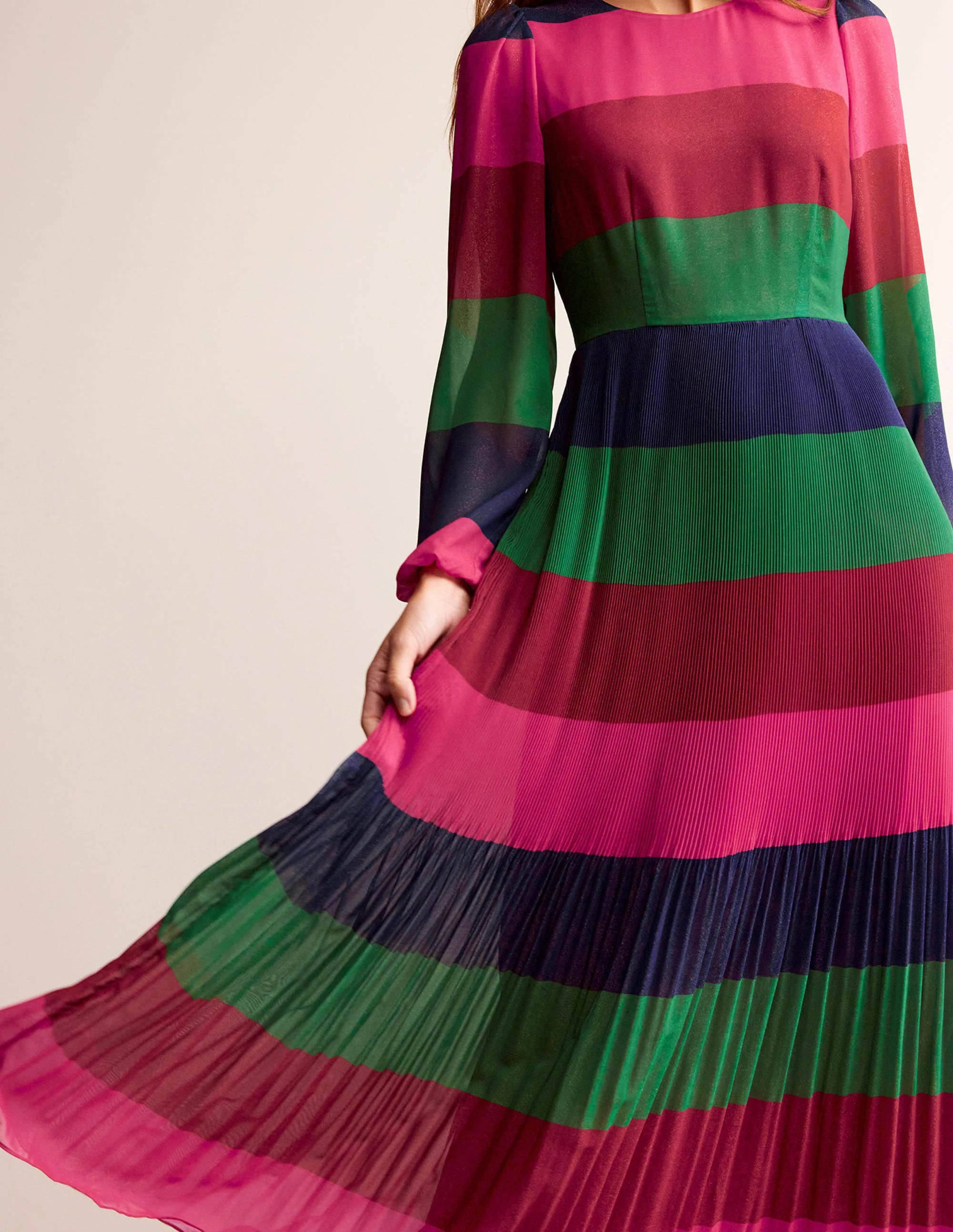 Colourblock Maxi Dress-Multi Stripe - Image 2