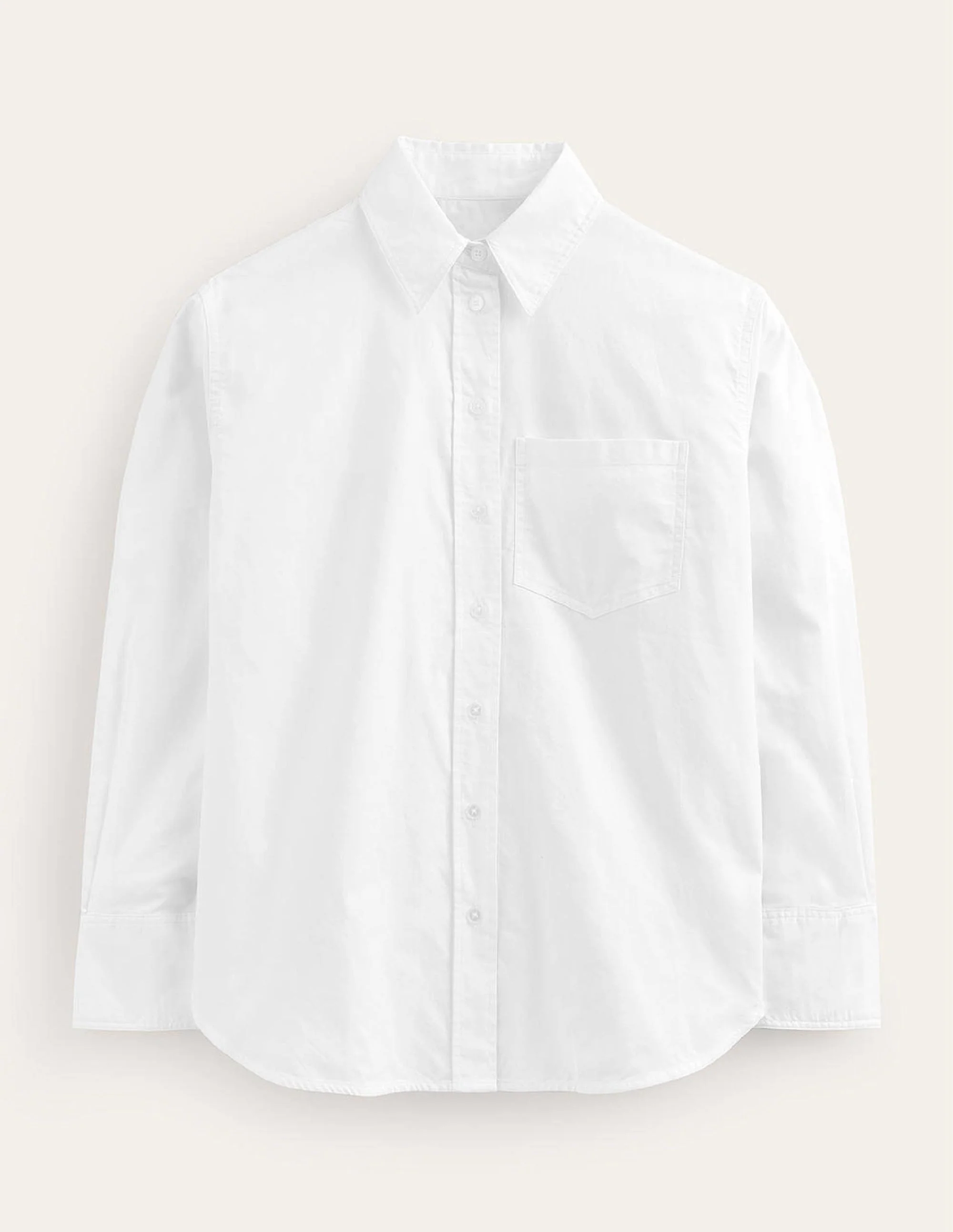 Connie Relaxed Cotton Shirt-White - Image 7