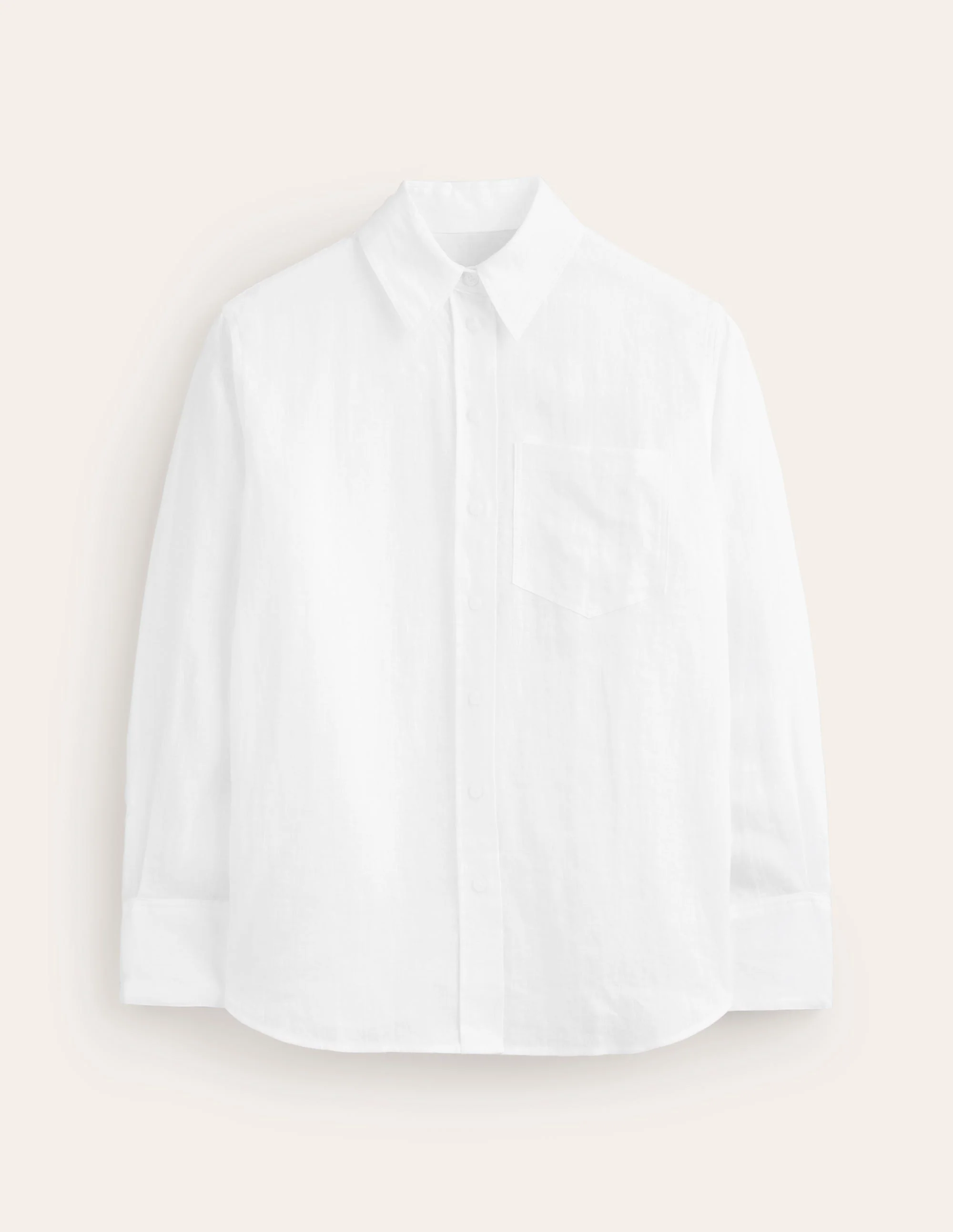 Connie Relaxed Linen Shirt-White - Image 5