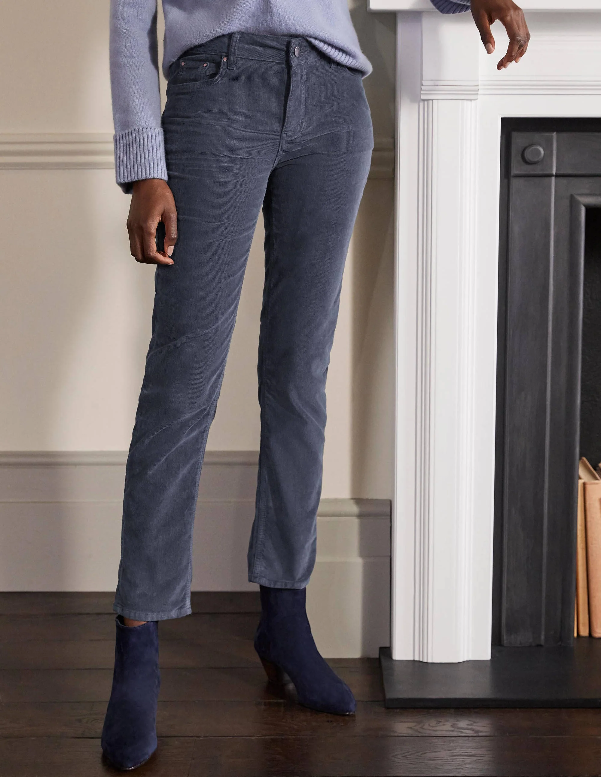 Corduroy Slim Straight Jeans-Asphalt - Image 3