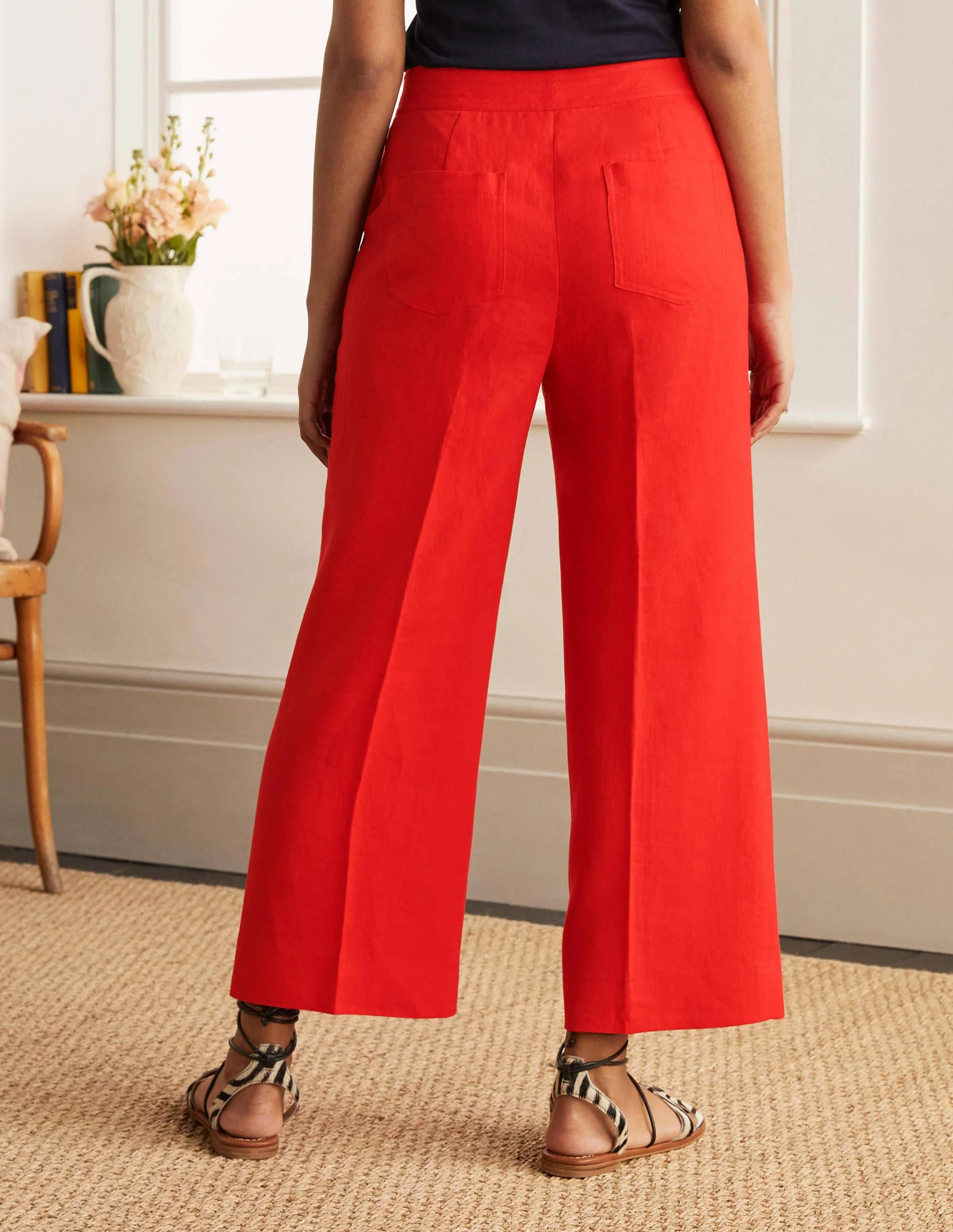 Cornwall Linen Pants-Cherry Red - Image 2