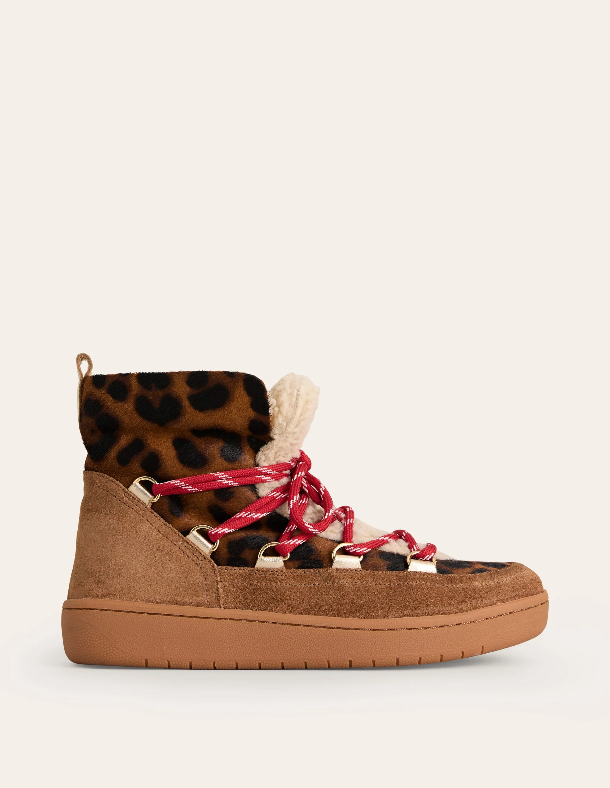 Cosy Lace Up Boots-Dark Classic Leopard - Image 2