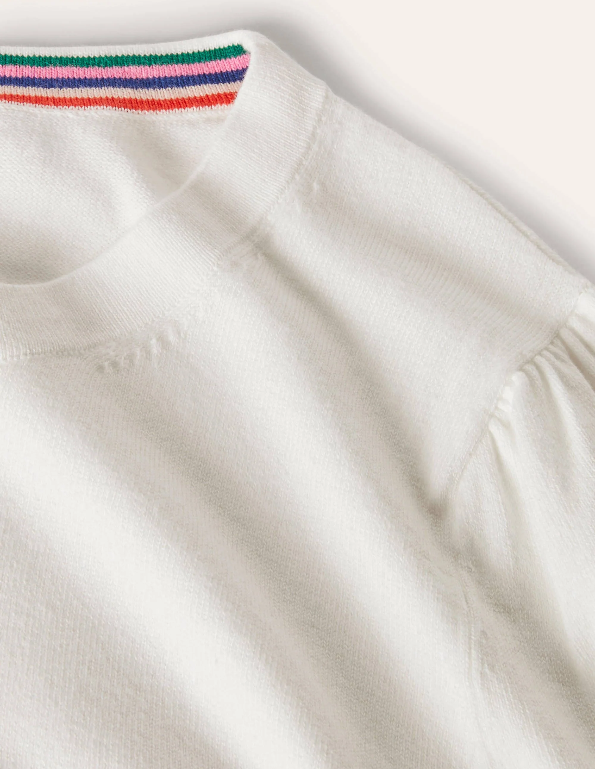 Cotton Crew Neck Sweater-Ivory - Image 6