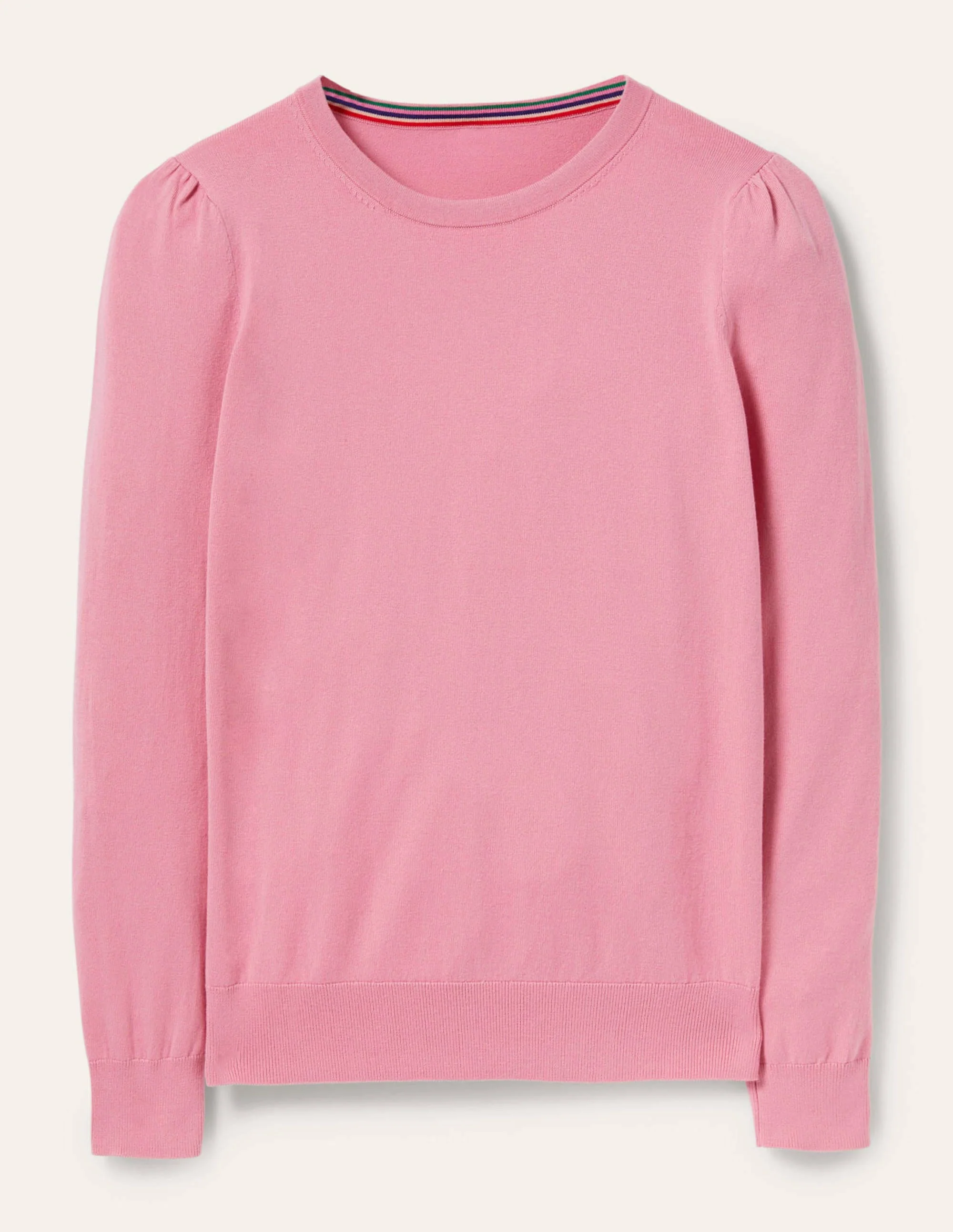 Cotton Crew Neck Sweater-Posy Pink - Image 7