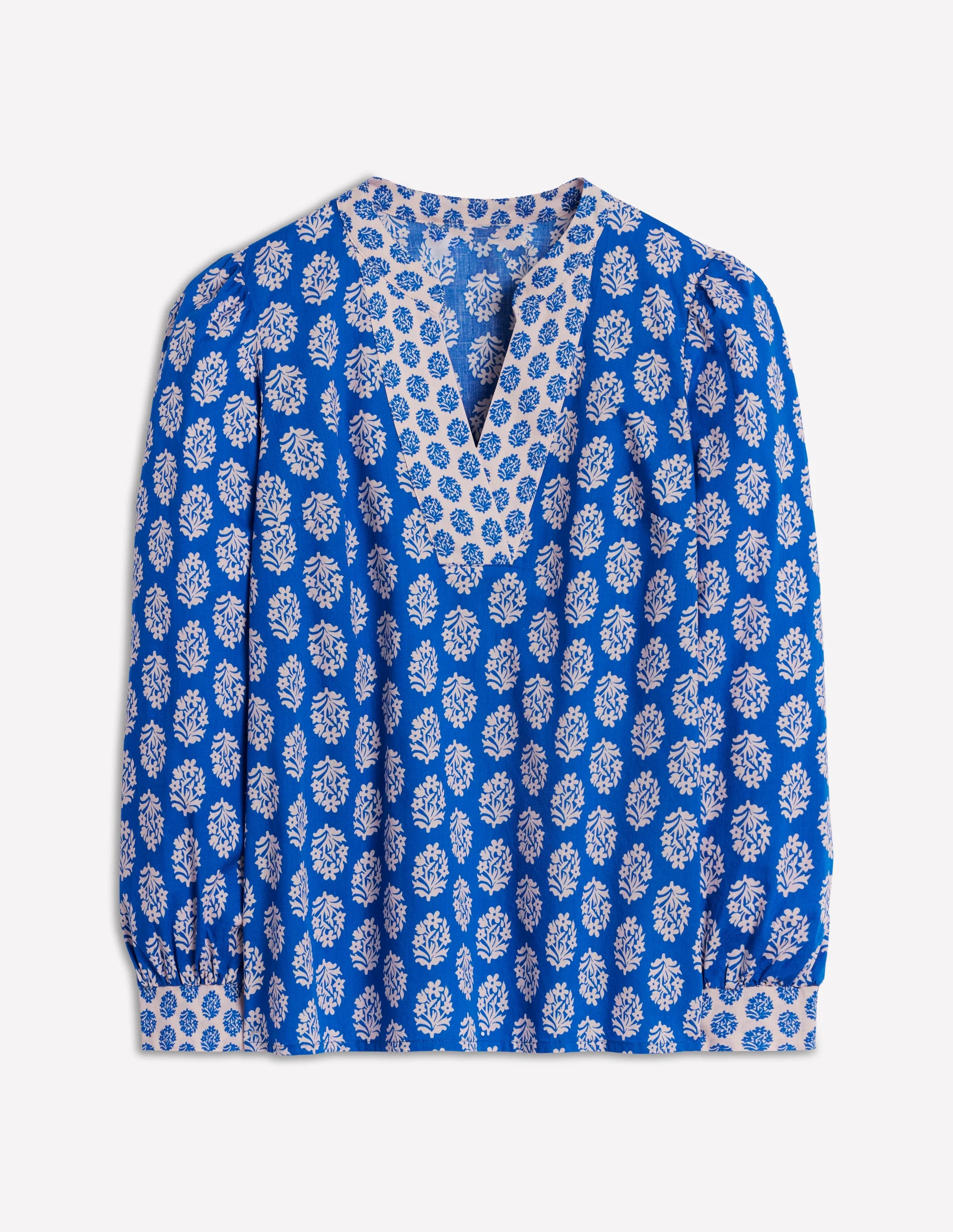 Cotton Notch Neck Top-Gallery Blue, Posey Stamp - Image 5