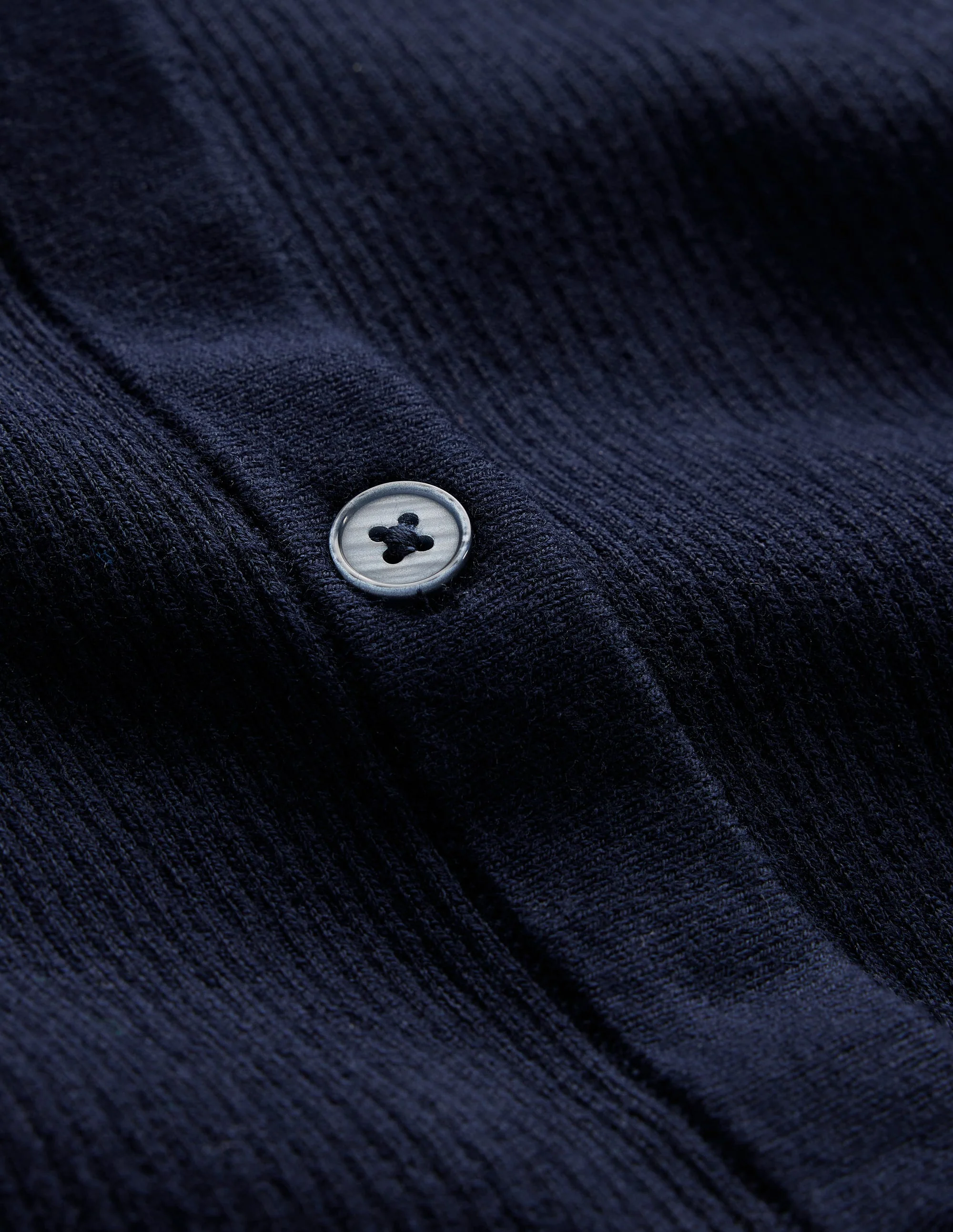 Cotton Rib Cardigan-Navy - Image 6