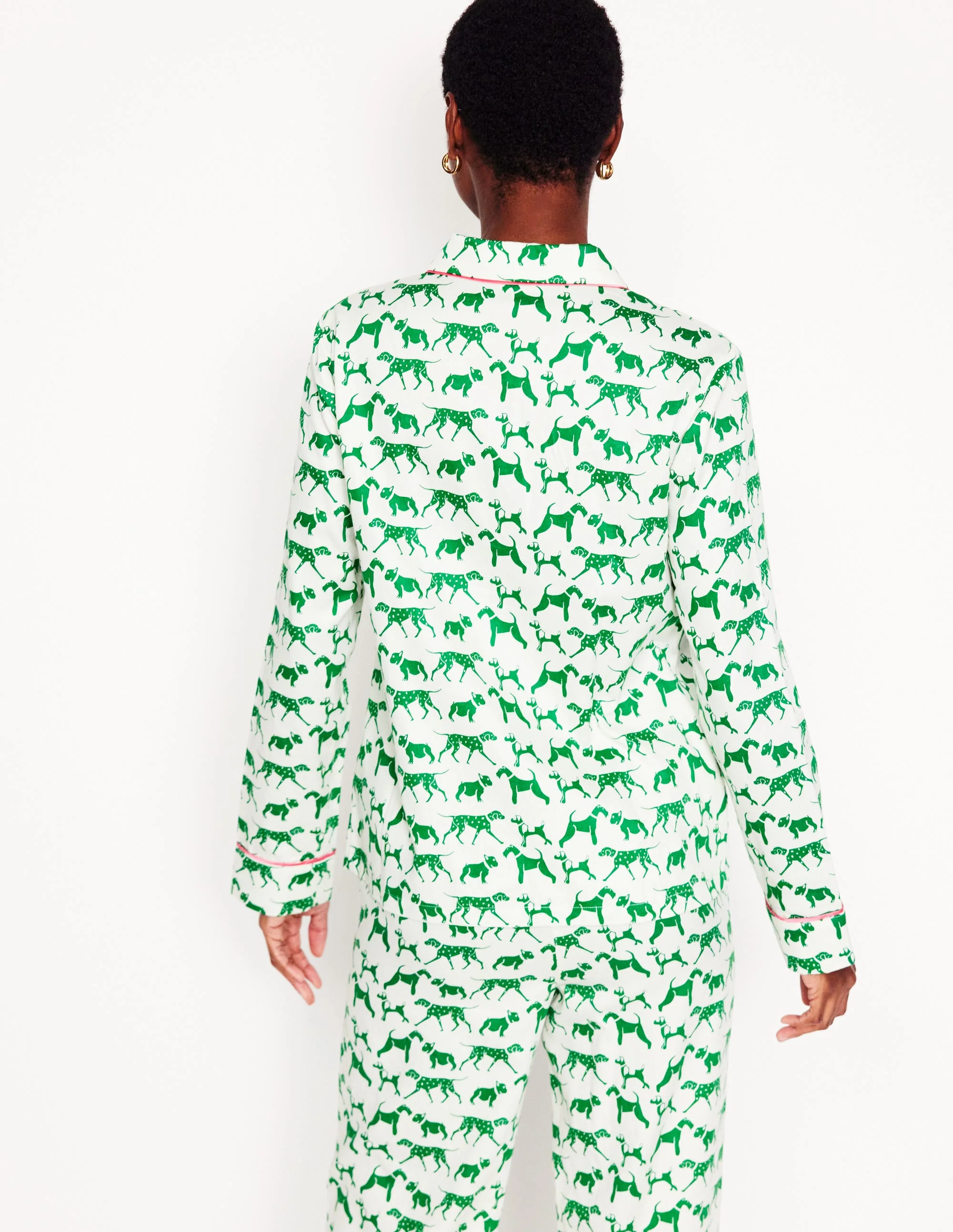 Cotton Sateen Pajama Shirt-Ivory, Janet and Friends - Image 3