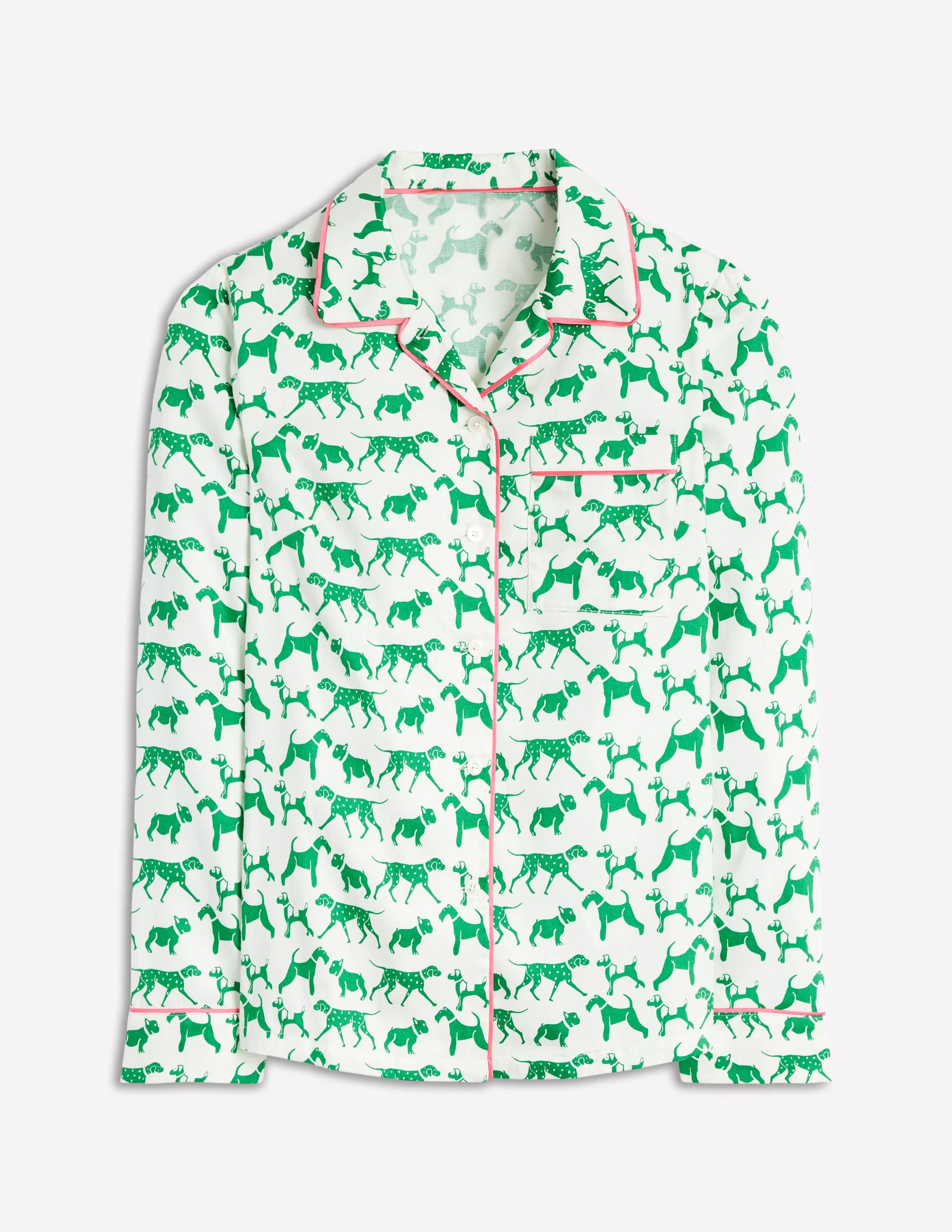 Cotton Sateen Pajama Shirt-Ivory, Janet and Friends - Image 5