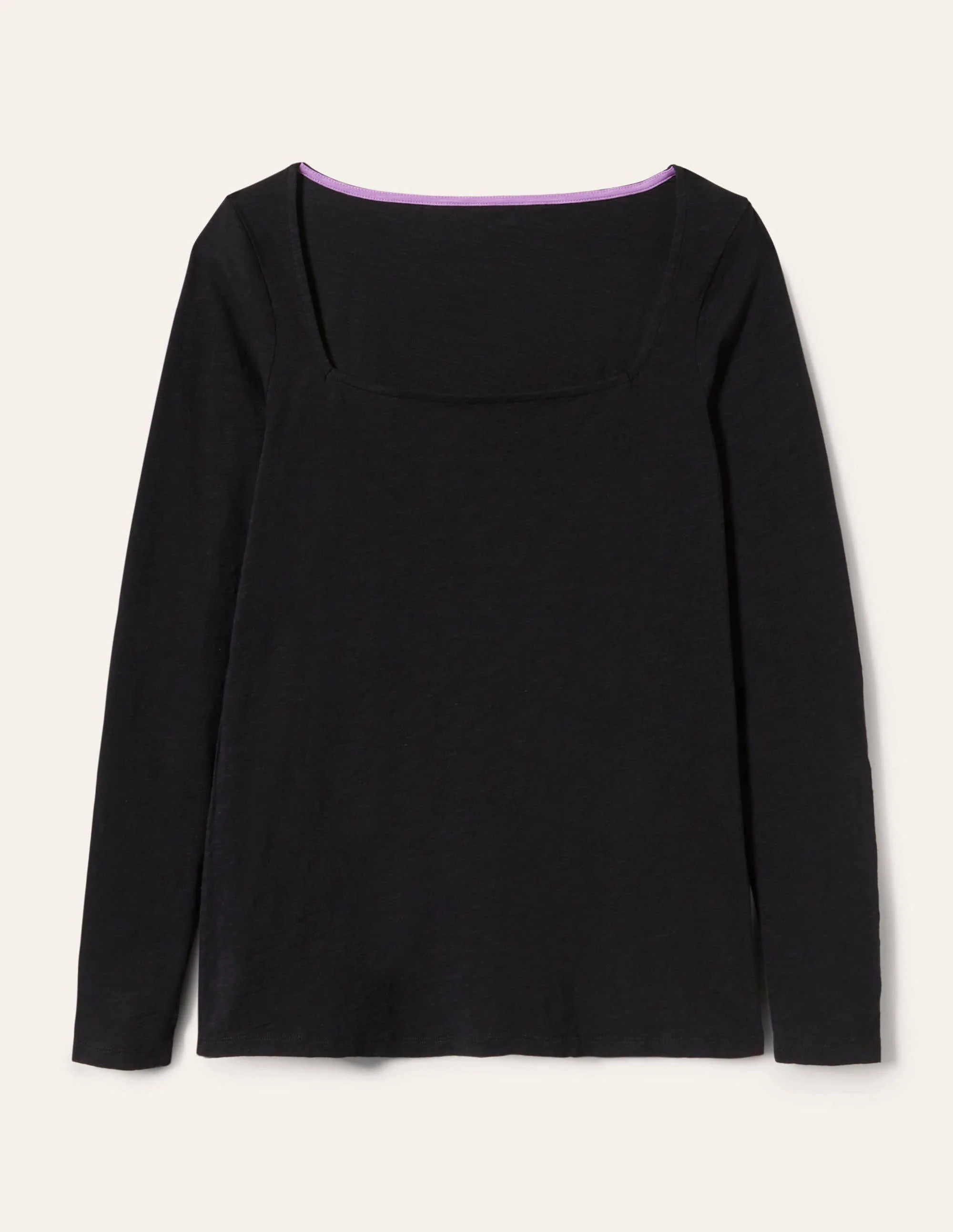 Cotton Square Neck Top-Black - Image 4