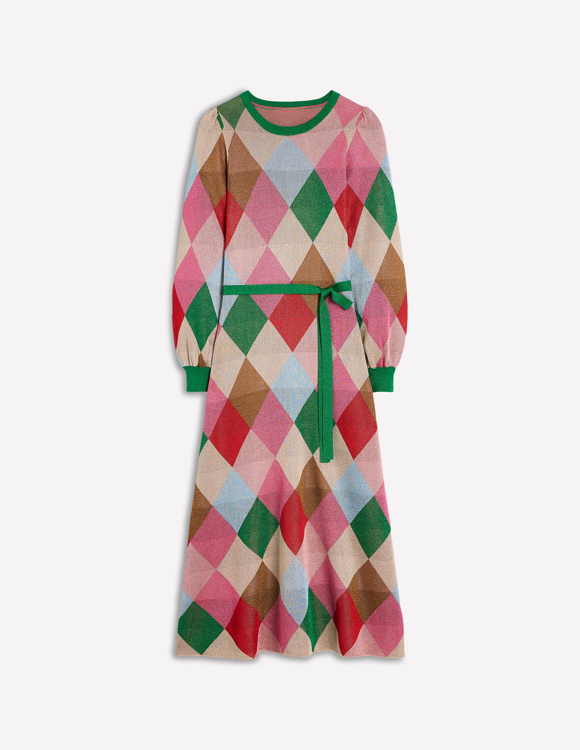 Crew Metallic Jacquard Dress-Multi, Argyle - Image 7