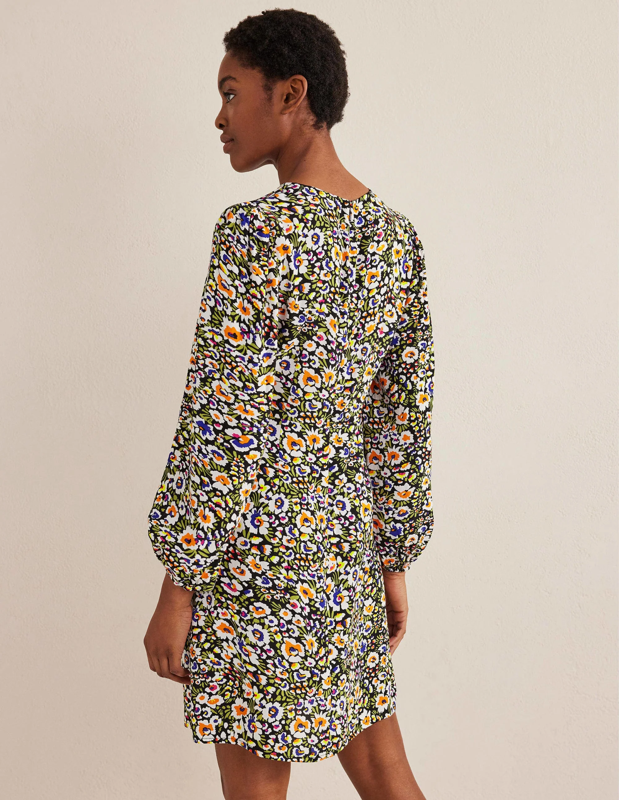 Crew Neck Print Mini Dress-Multi, Eden Bloom - Image 3