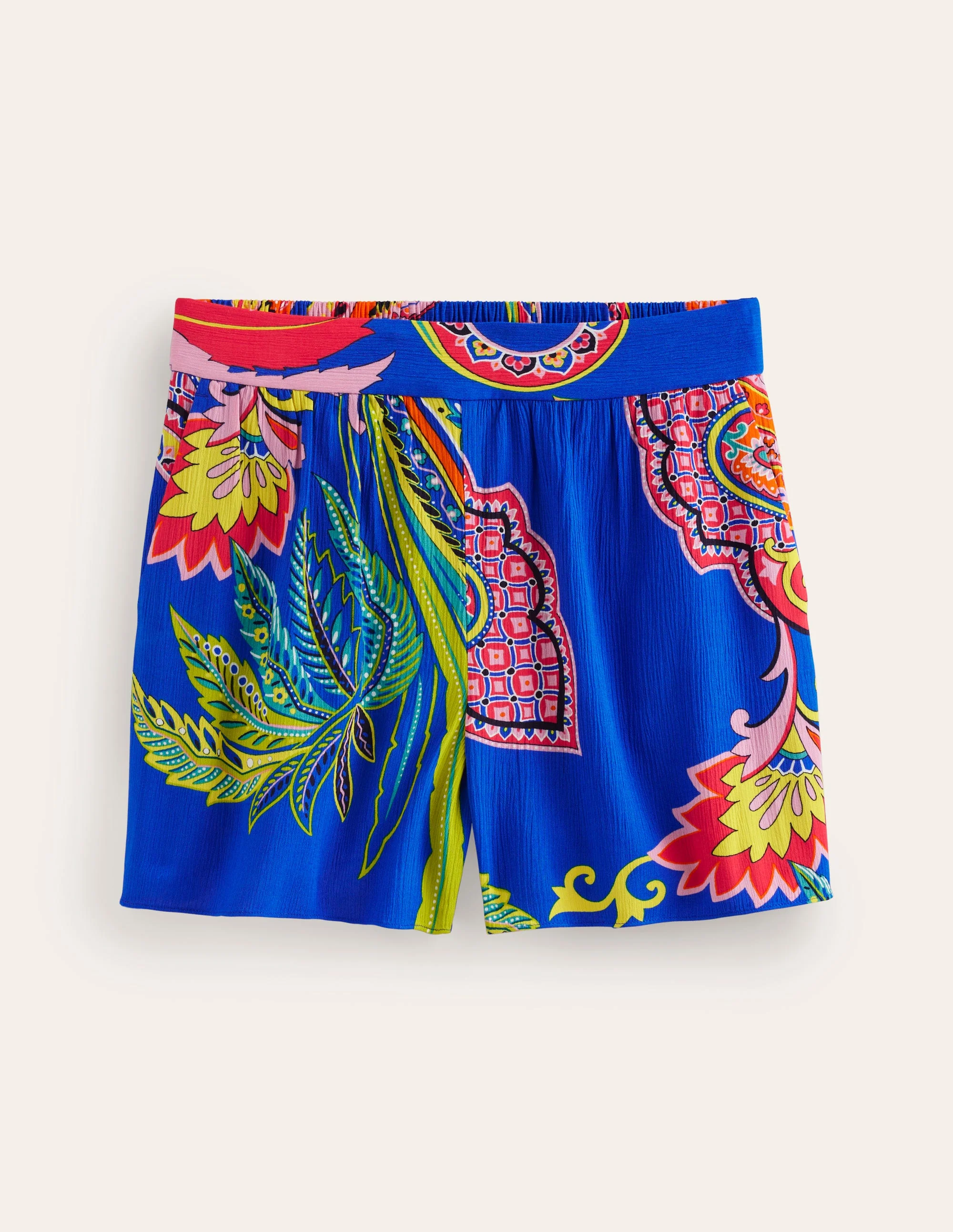 Crinkle Shorts-Multi, Painterly Paisley - Image 5