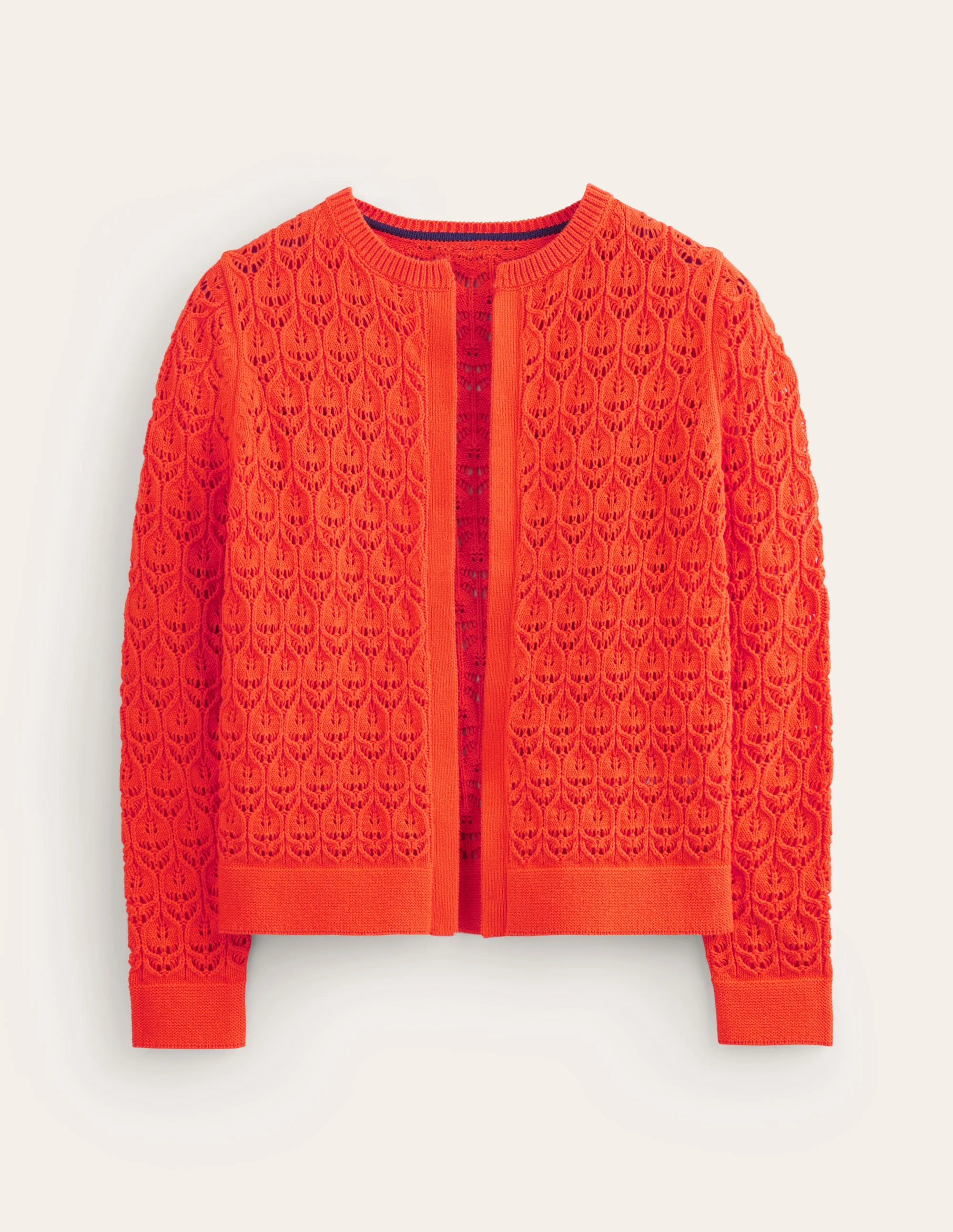 Crochet Knit Cardigan-Gladioli Orange - Image 5