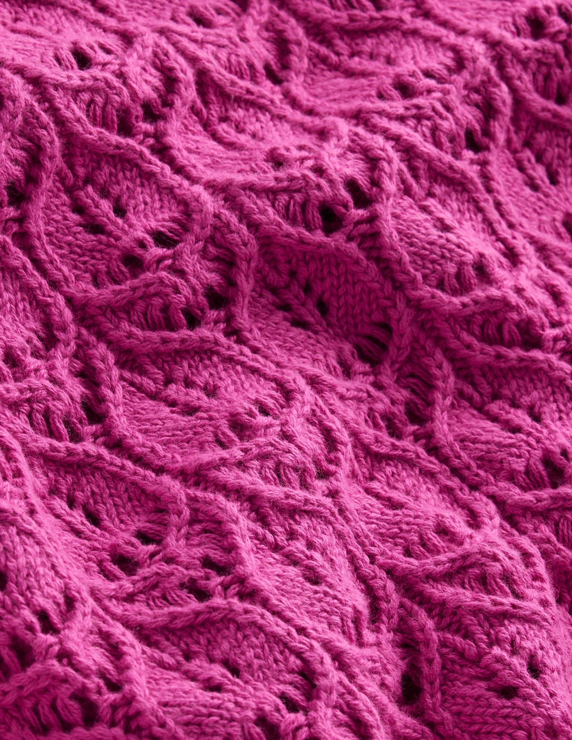 Crochet Knit Sweater-Cosmos Pink - Image 6