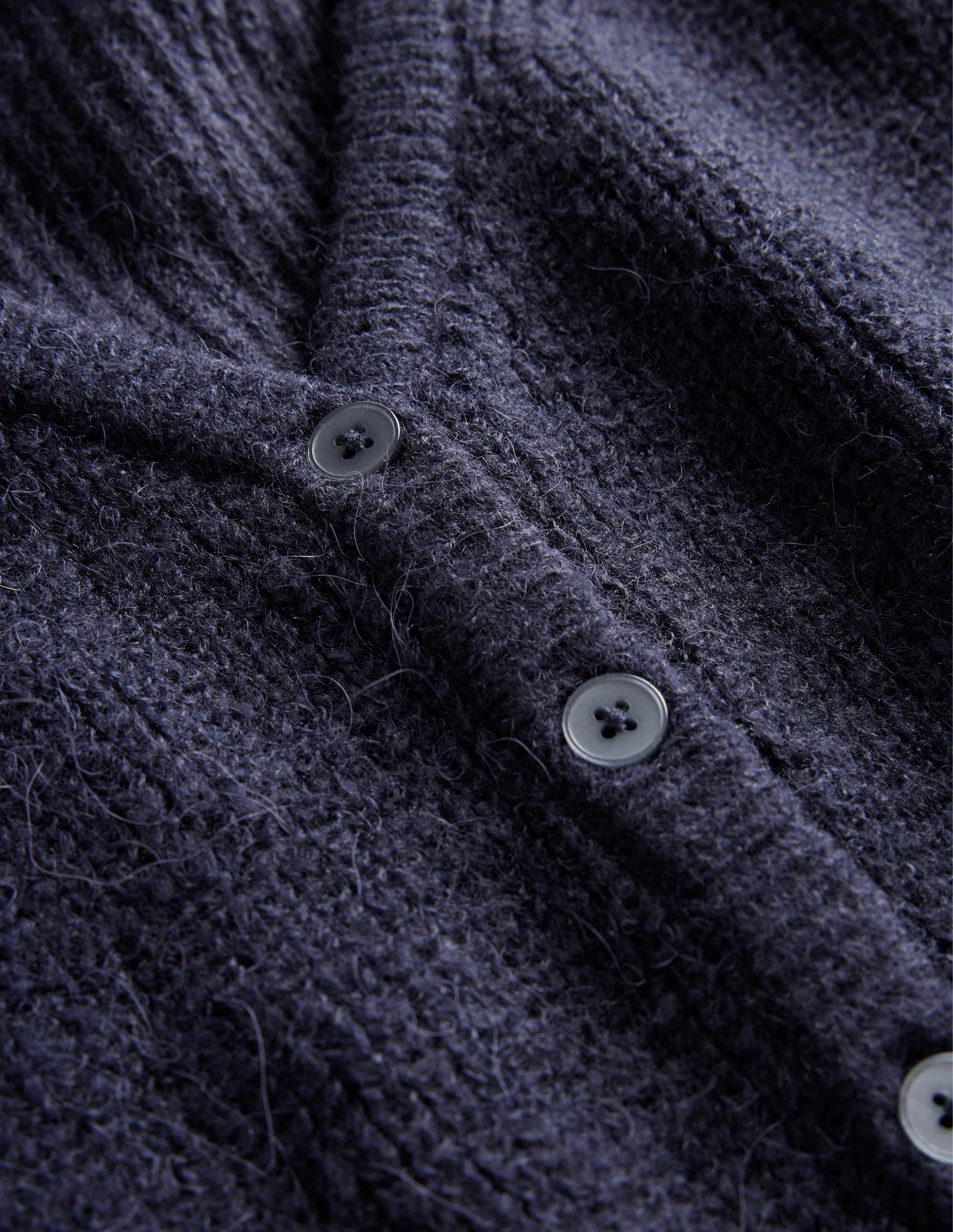 Cropped Fluffy Cardigan-Navy - Image 6