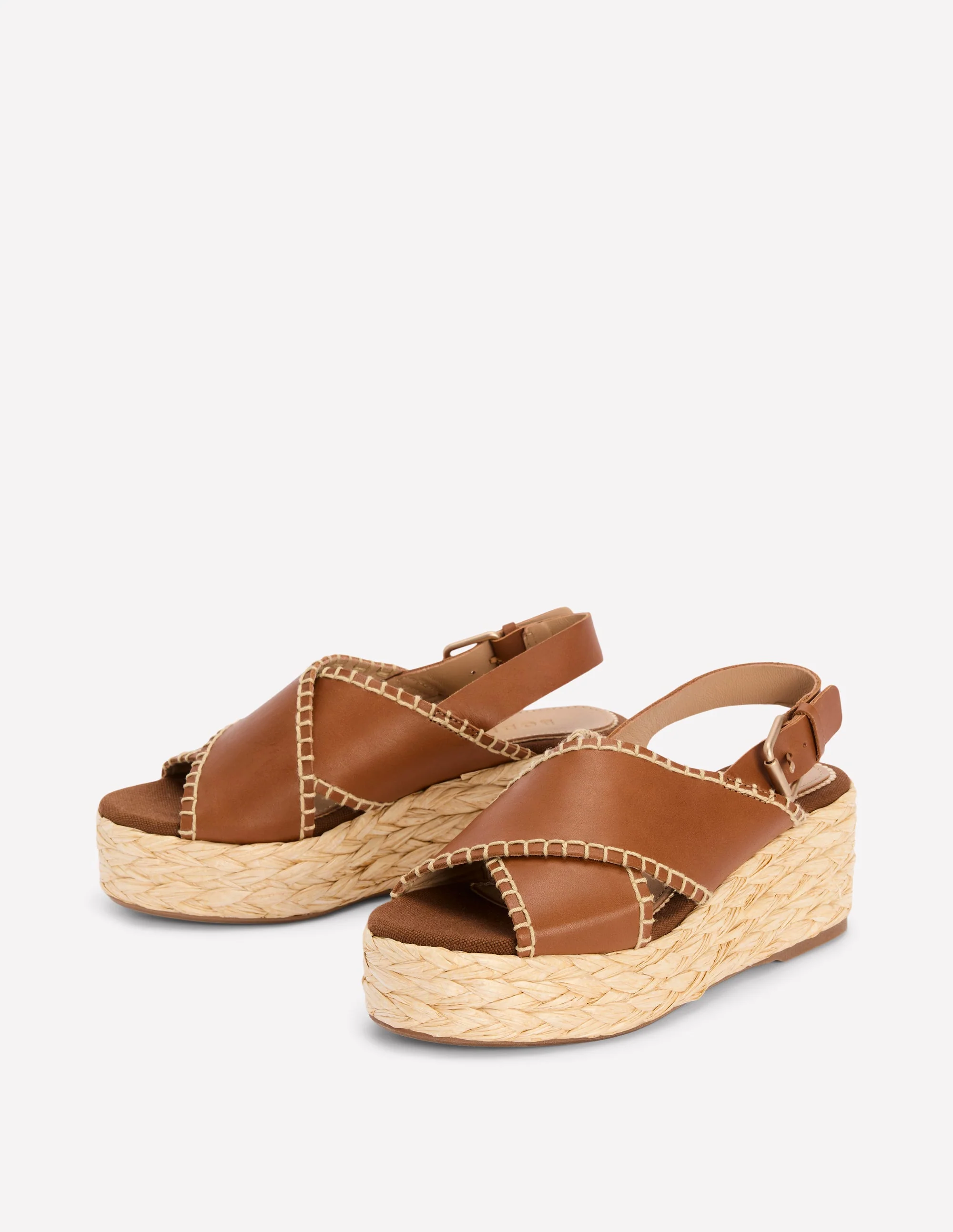 Cross Strap Espadrille-Tan - Image 2