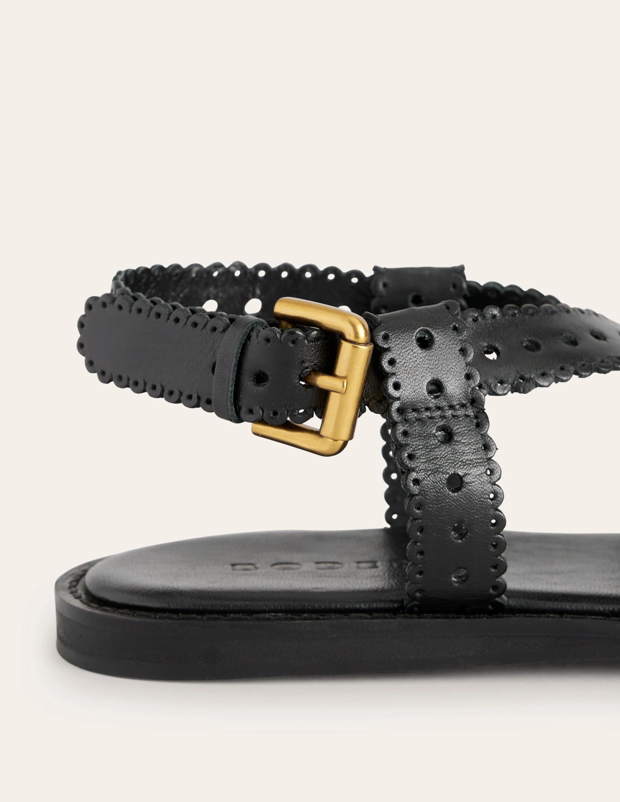 Cross Strap Flat Sandals-Black - Image 4