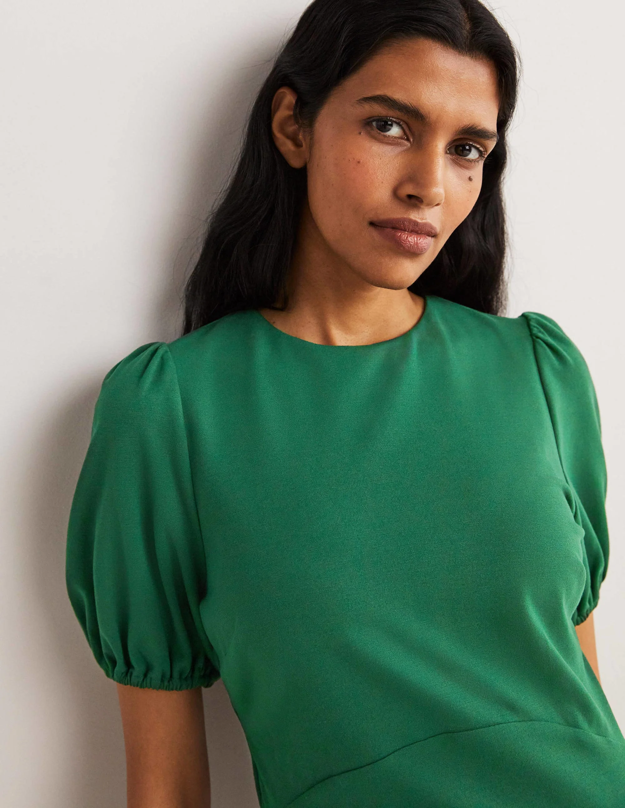 Cut Out Jersey Mini Dress-Hunter Green - Image 2