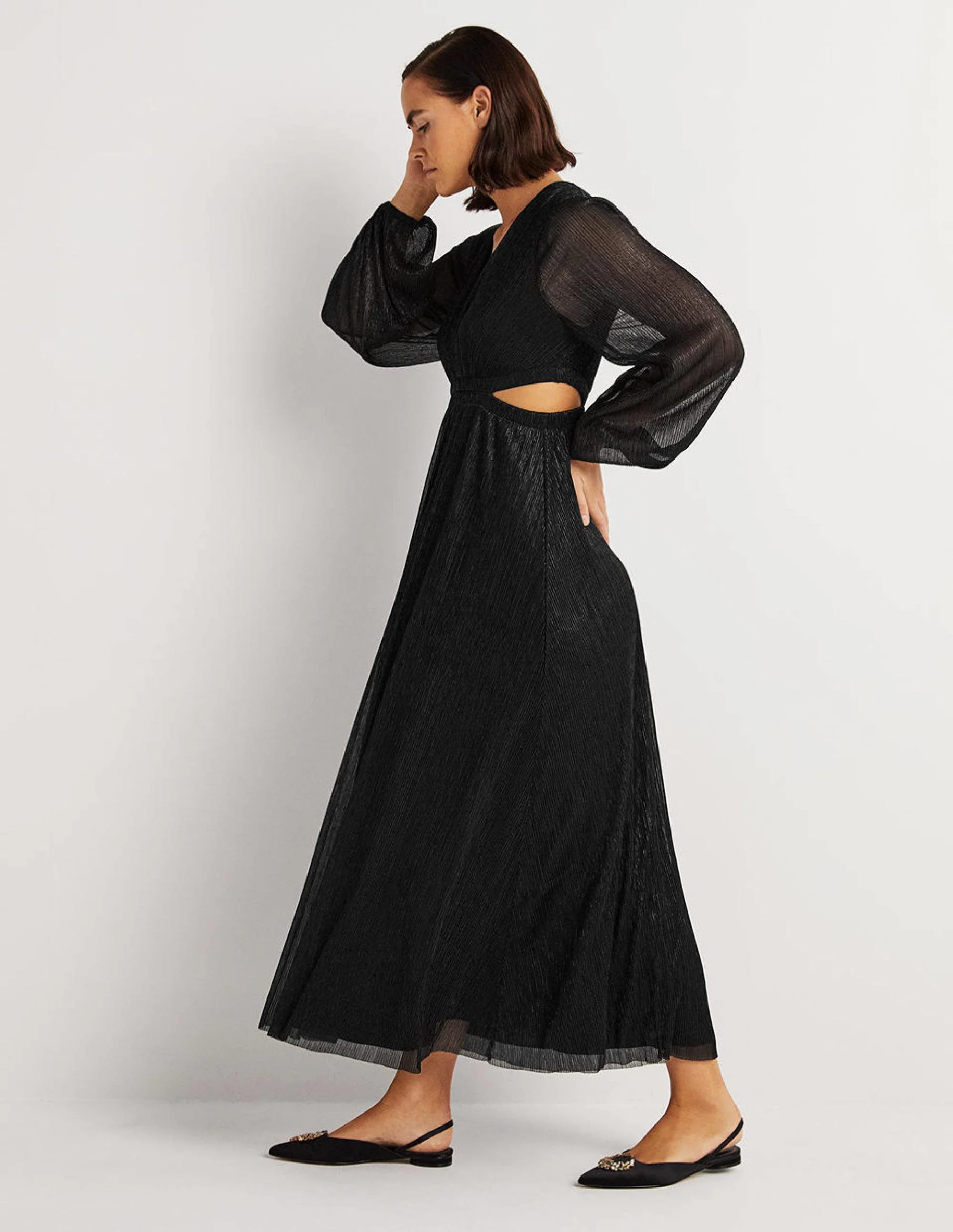 Cut-out Maxi Party Dress-Black - Image 6