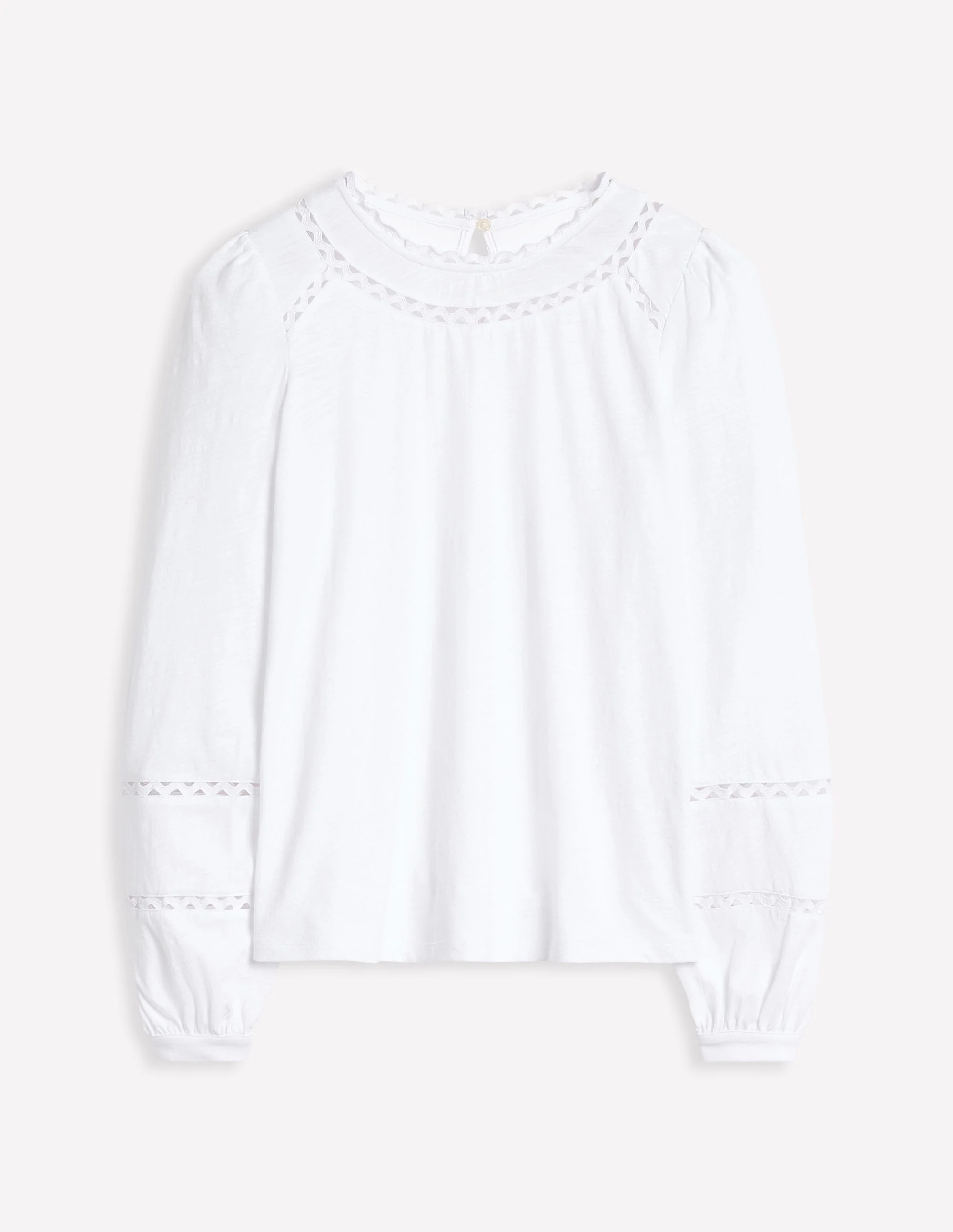 Daisy Long Sleeve Top-White - Image 6