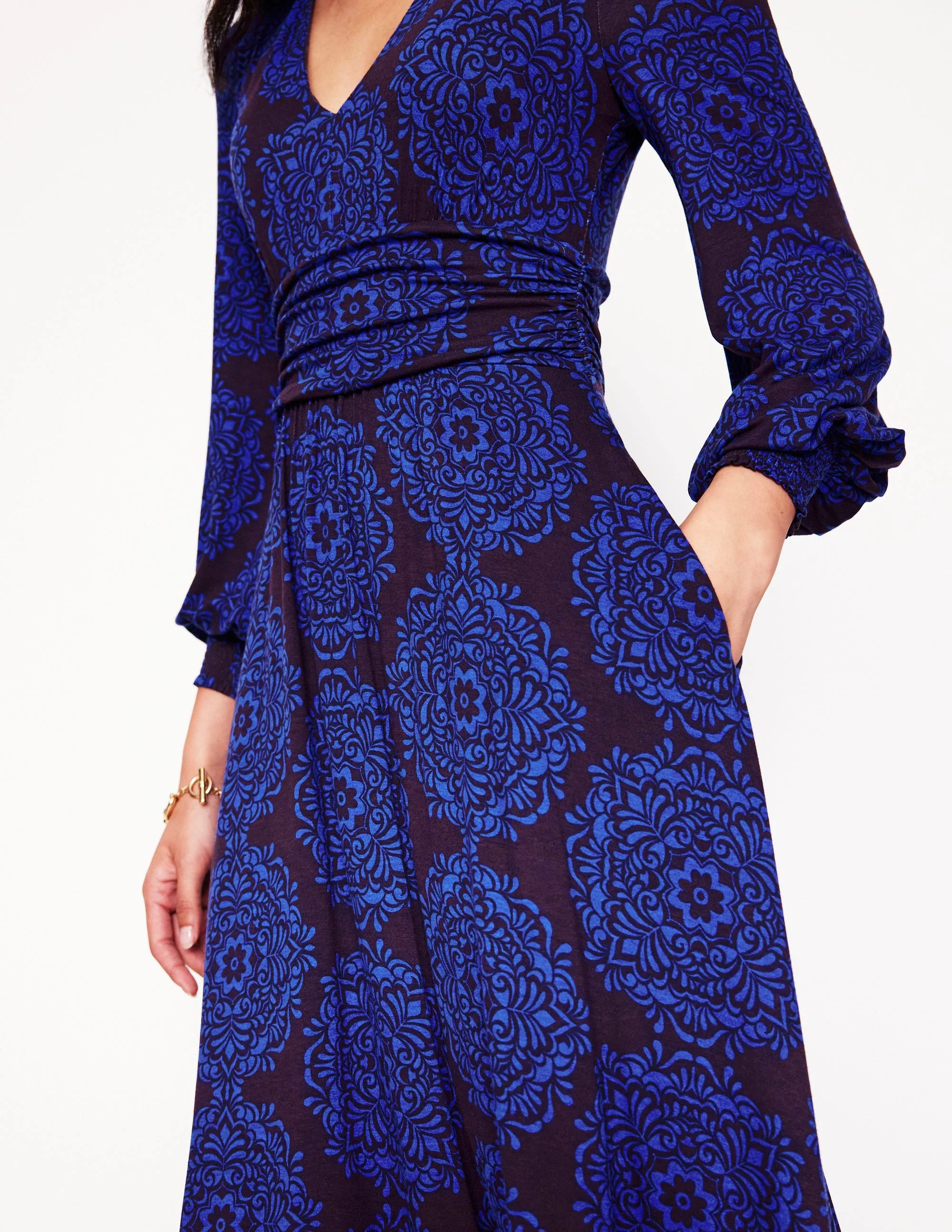 Daphne Jersey Maxi Dress-Purple, Mosaic Cascade - Image 2