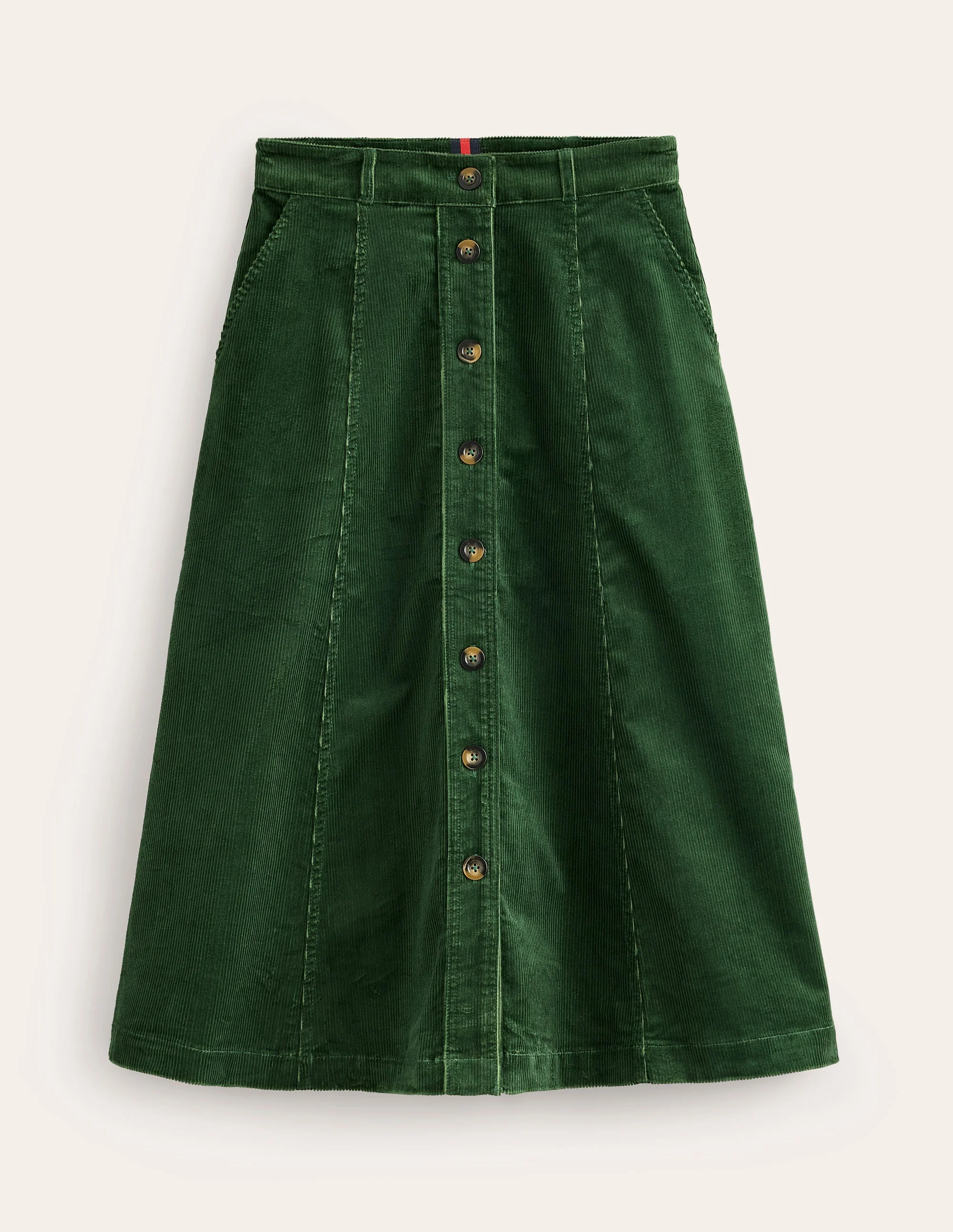 Davina Cord Midi Skirt-Winter Green - Image 6