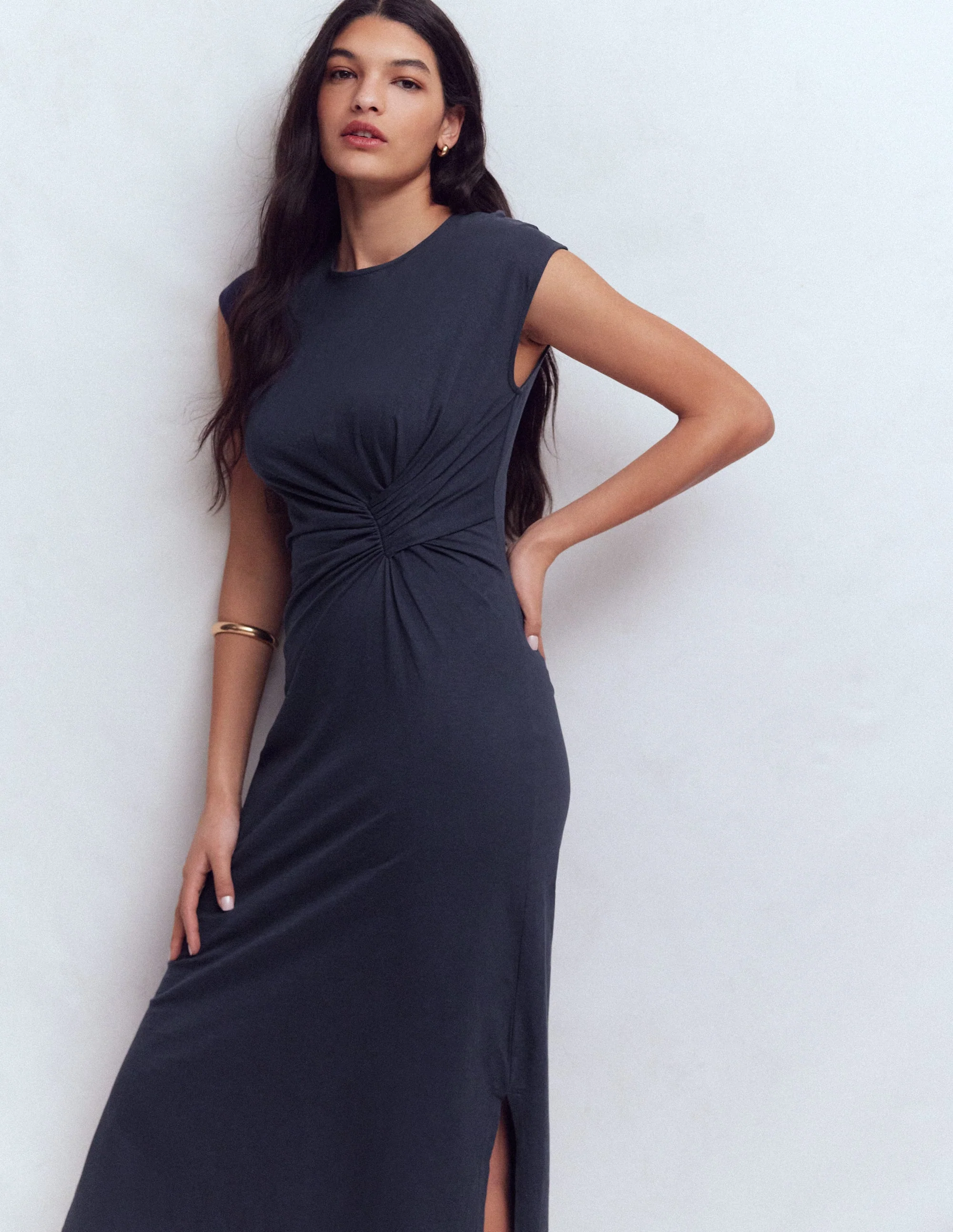 Delilah Twist Midi Dress-Navy - Image 8