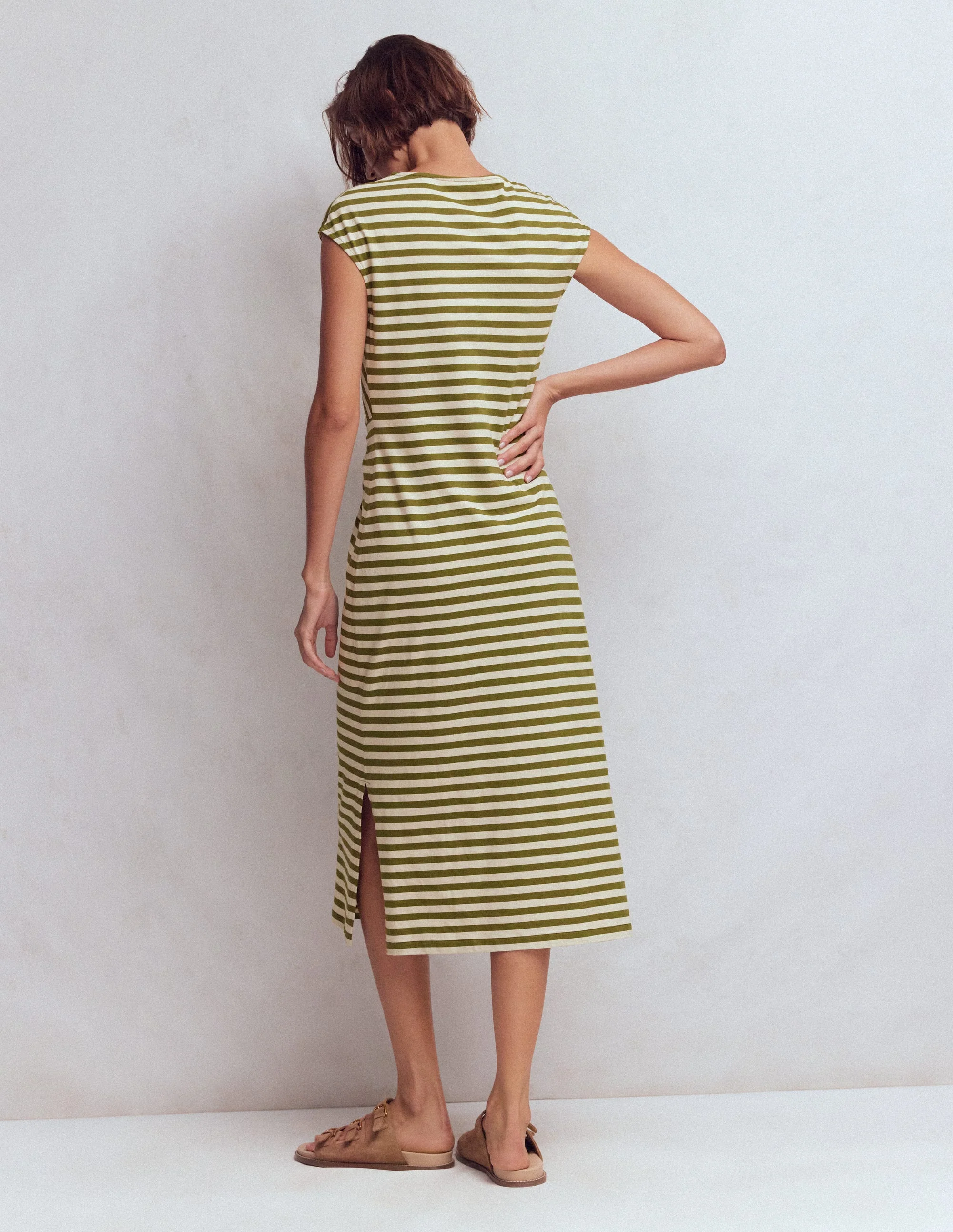 Delilah Twist Midi Dress-Stripe - Image 3