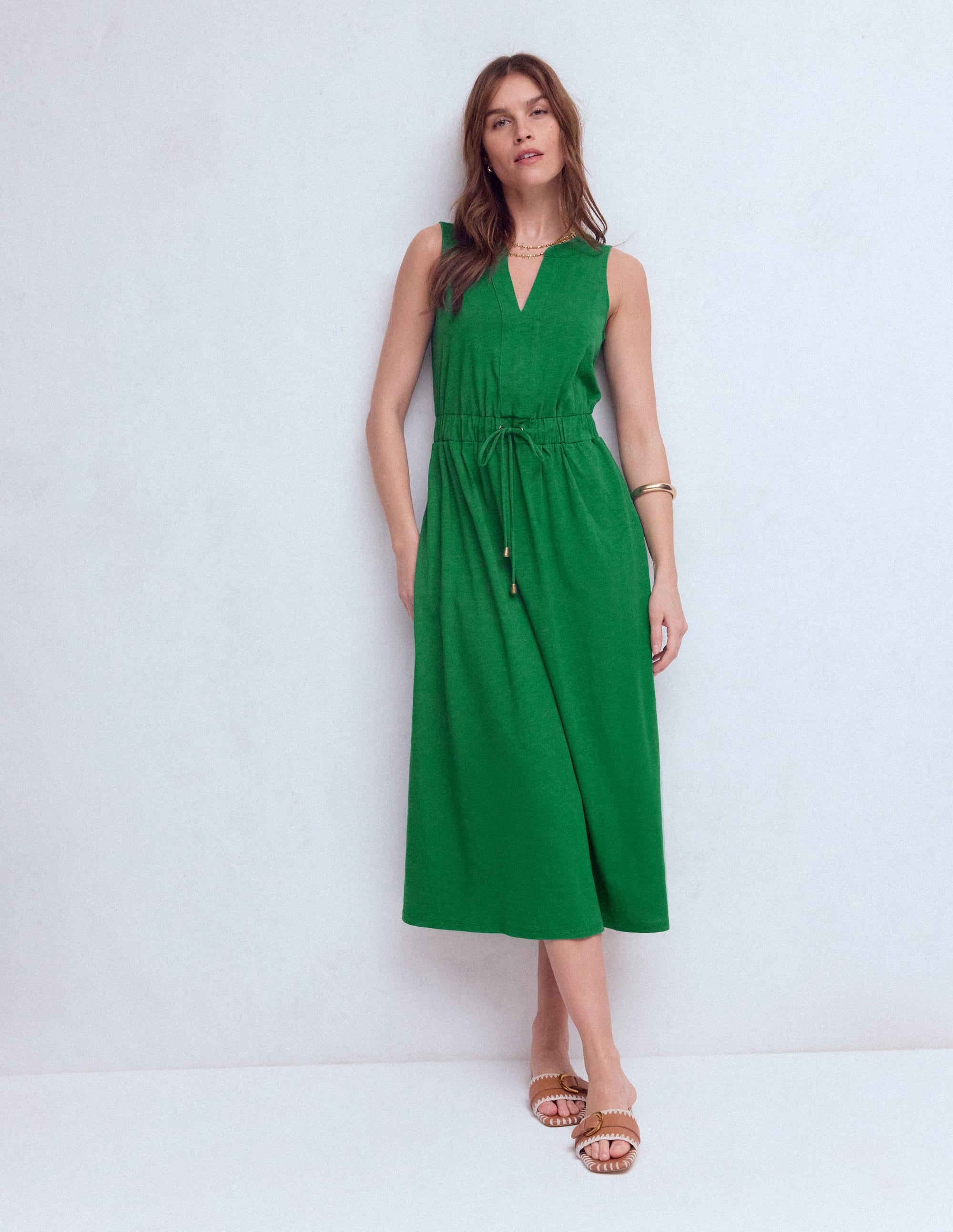Delphine Midi Sleeveless Dress-Fresh Green - Image 4