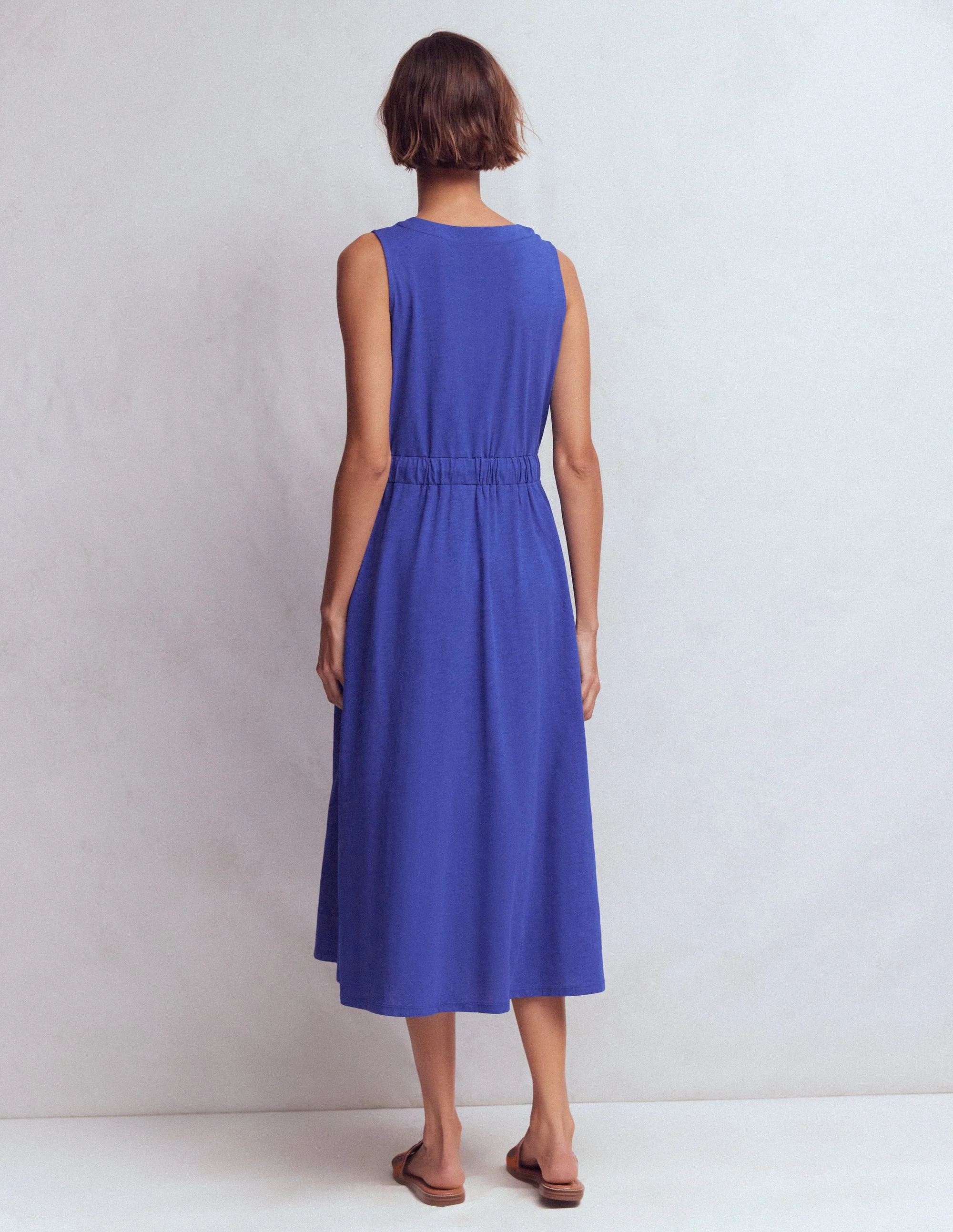 Delphine Midi Sleeveless Dress-Sapphire Blue - Image 3
