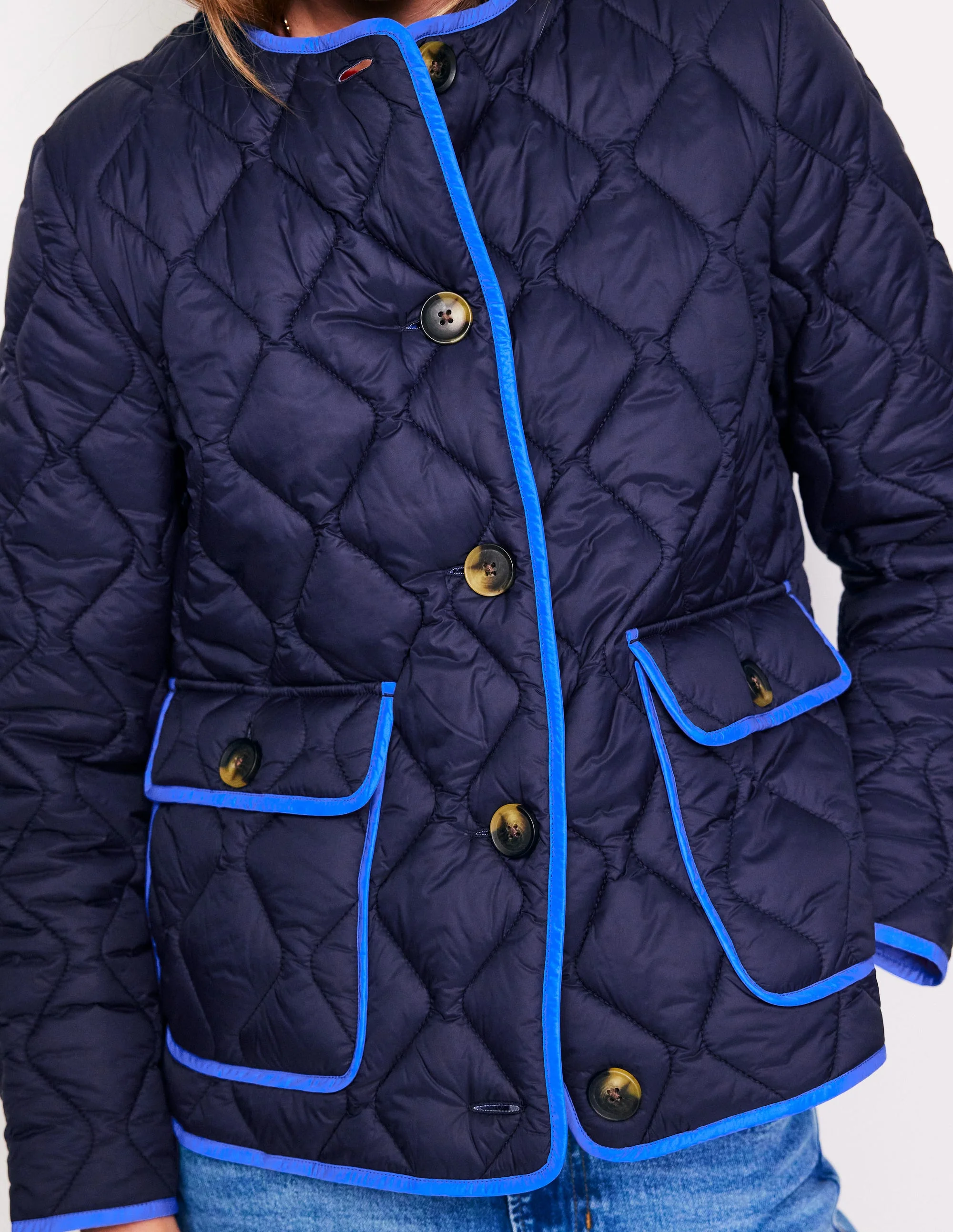 Derby Quilted Jacket-Navy, Tigers Eye - Image 2