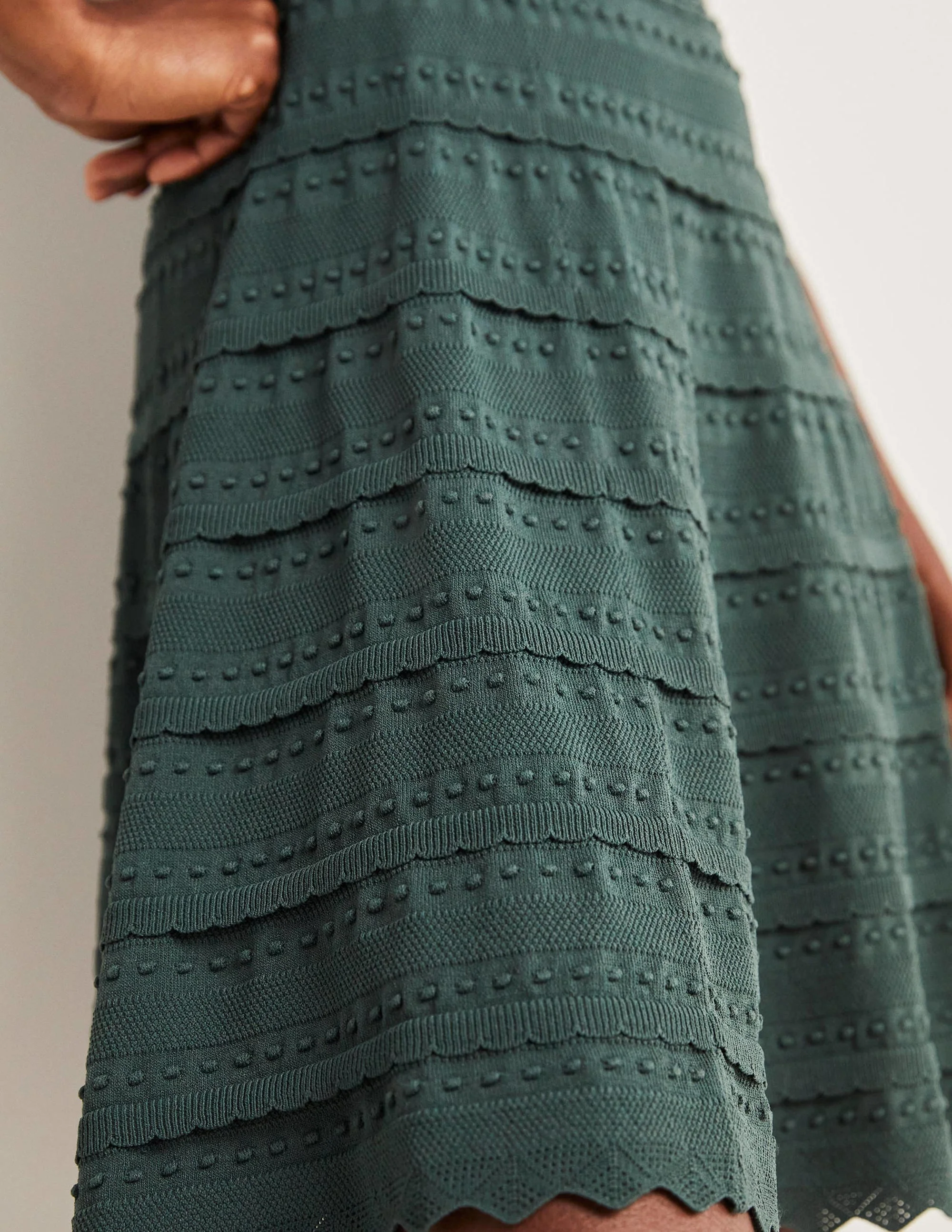 Detail Knitted Mini Dress-Trekking Green - Image 4