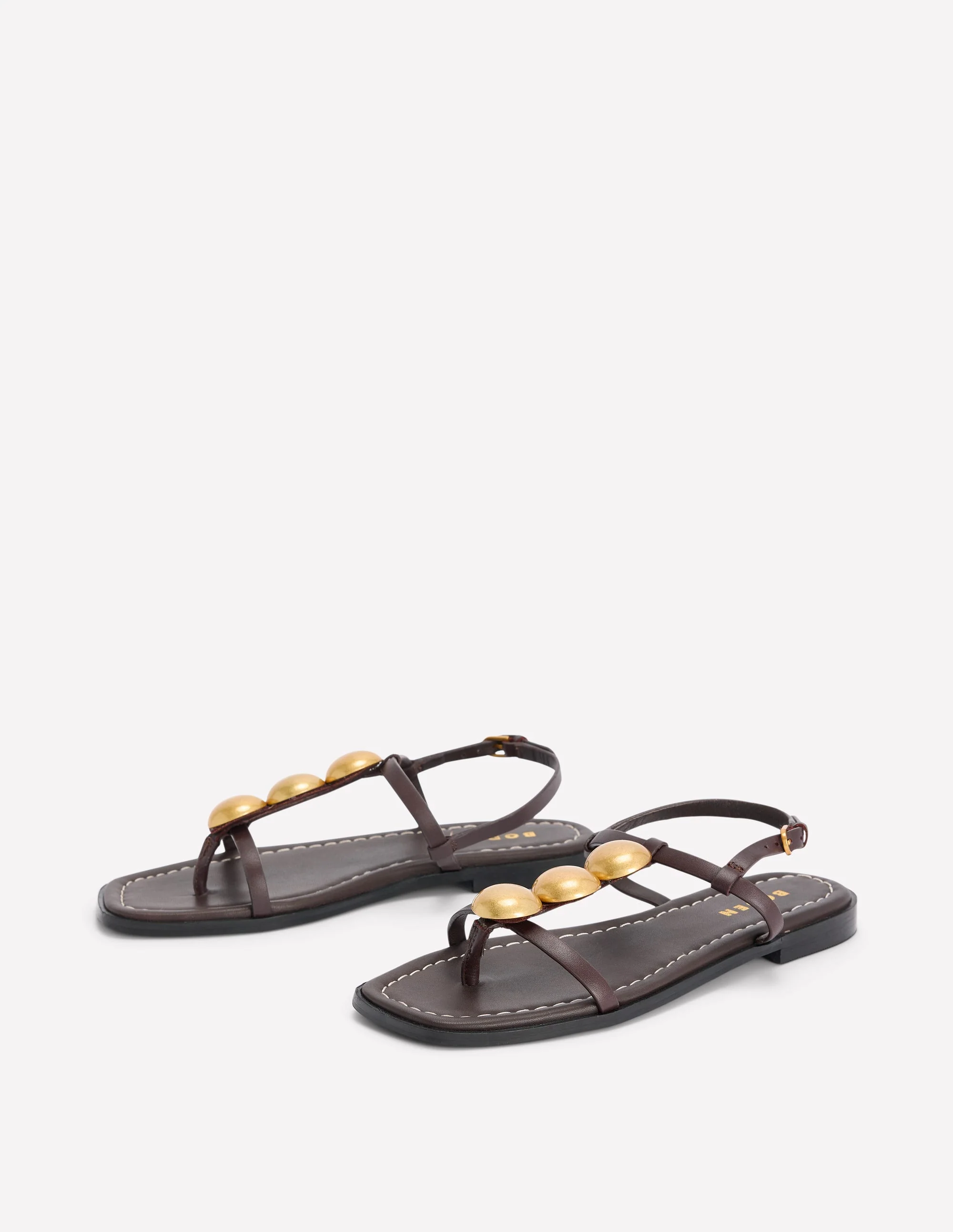 Disc Flat Sandals-Dark Chocolate - Image 3
