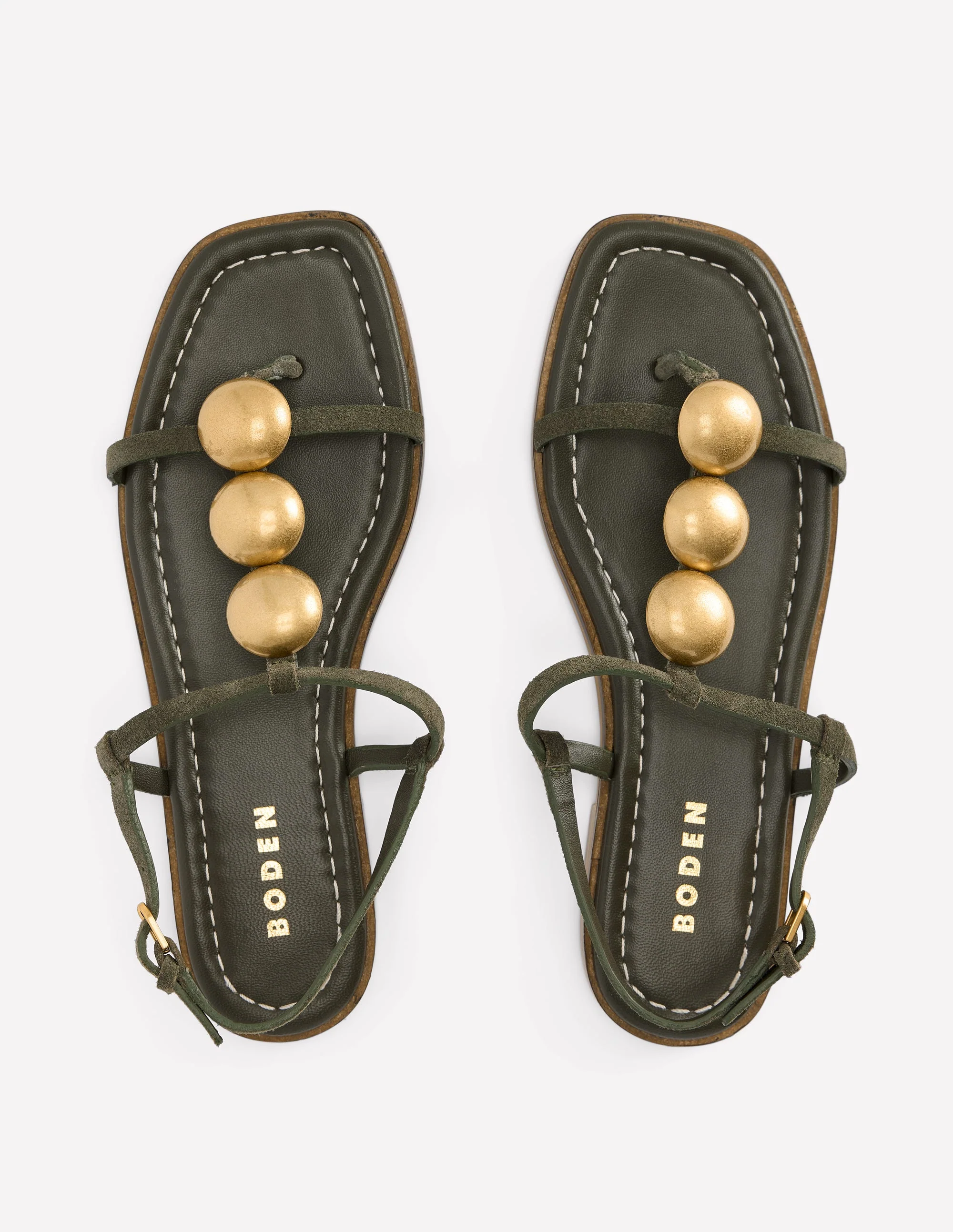 Disc Flat Sandals-Deep Olive - Image 5