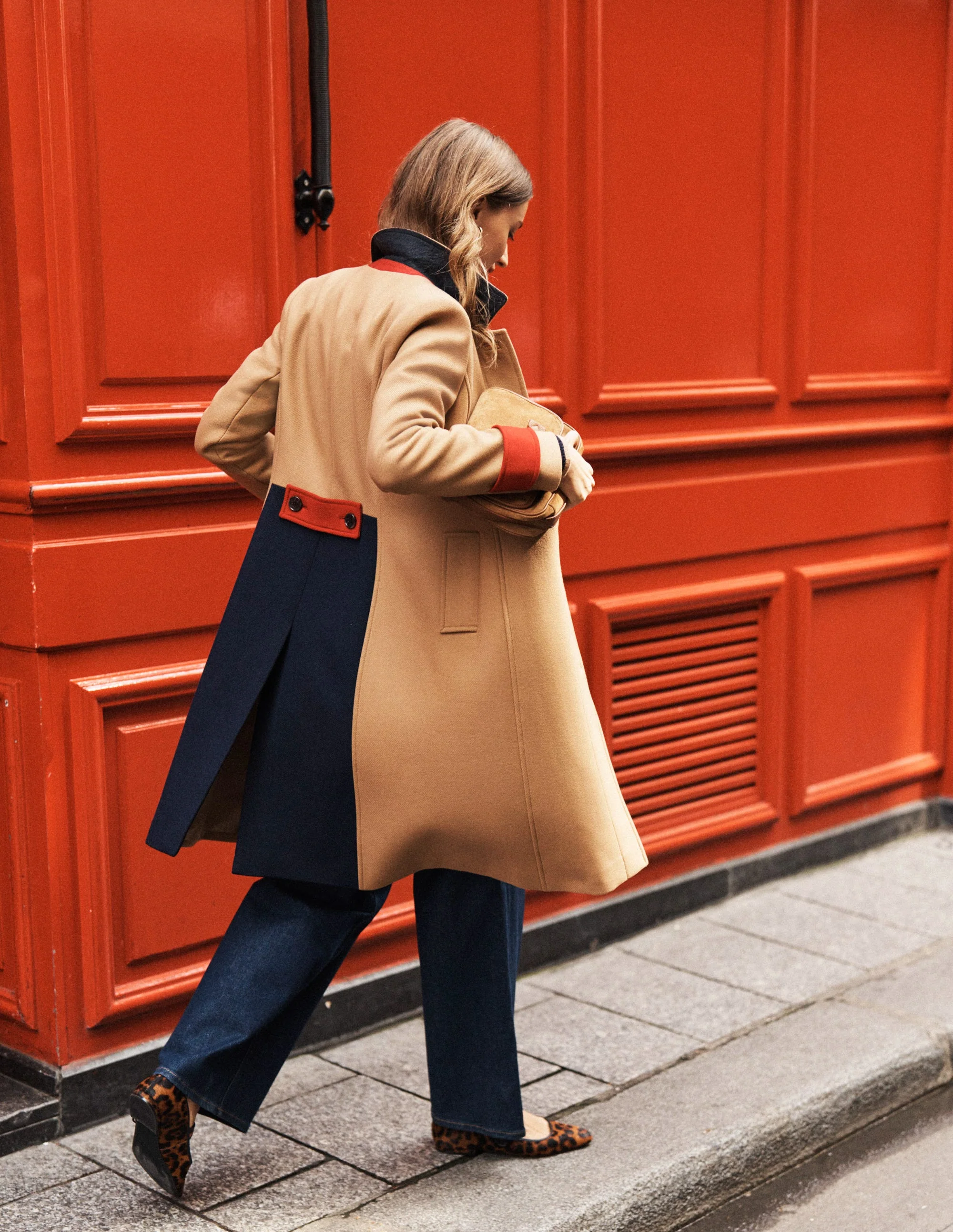 Durham Wool Blend Coat-Colourblock Camel - Image 8