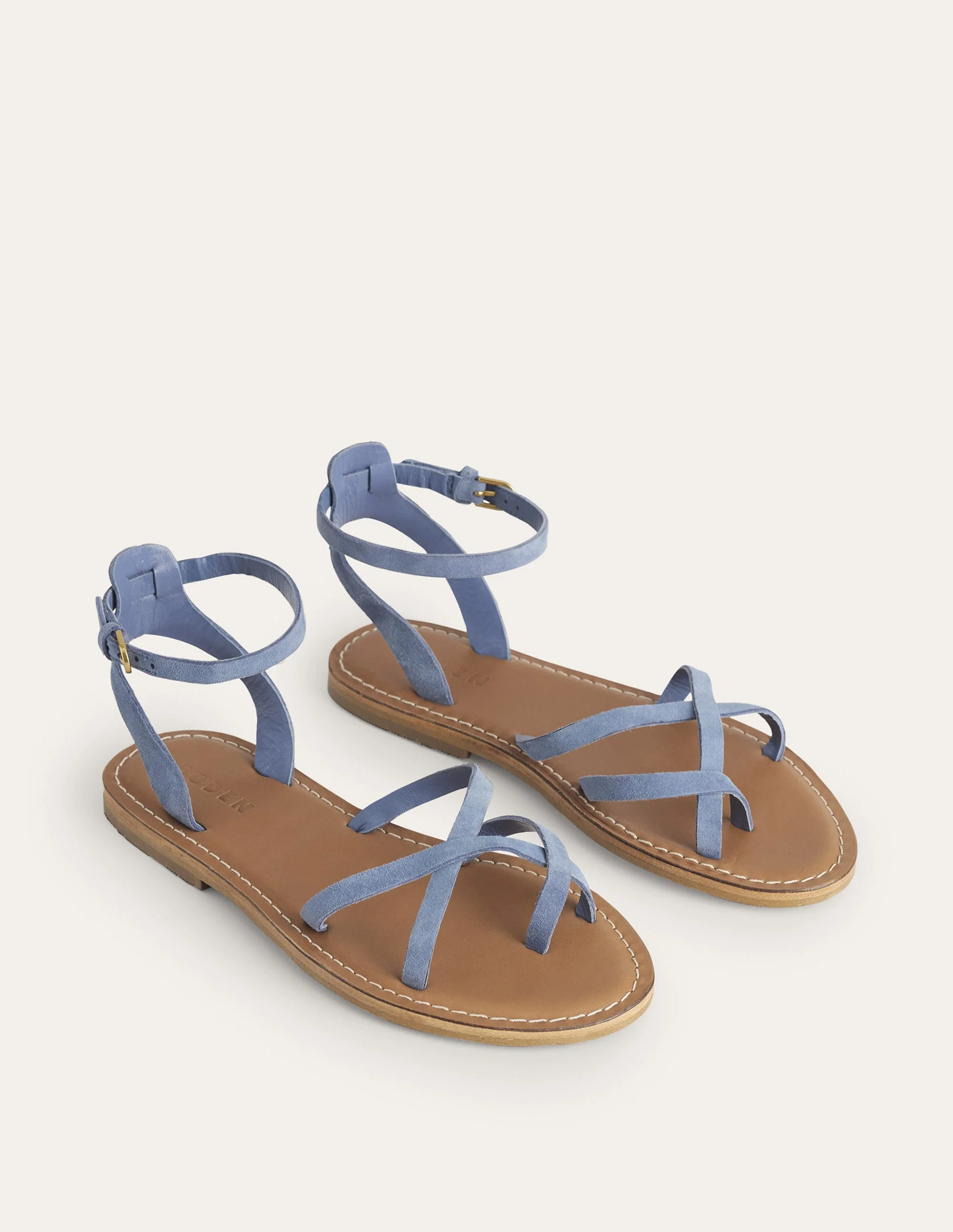 Easy Flat Sandals-Corporal Blue Suede - Image 4