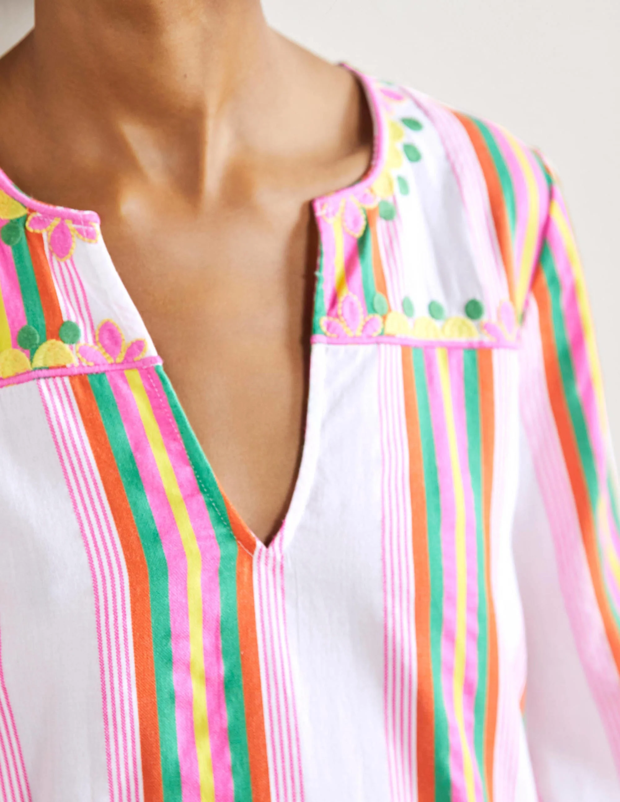 Easy Tiered Maxi Dress-Tropical Woven Rainbow Stripe - Image 2