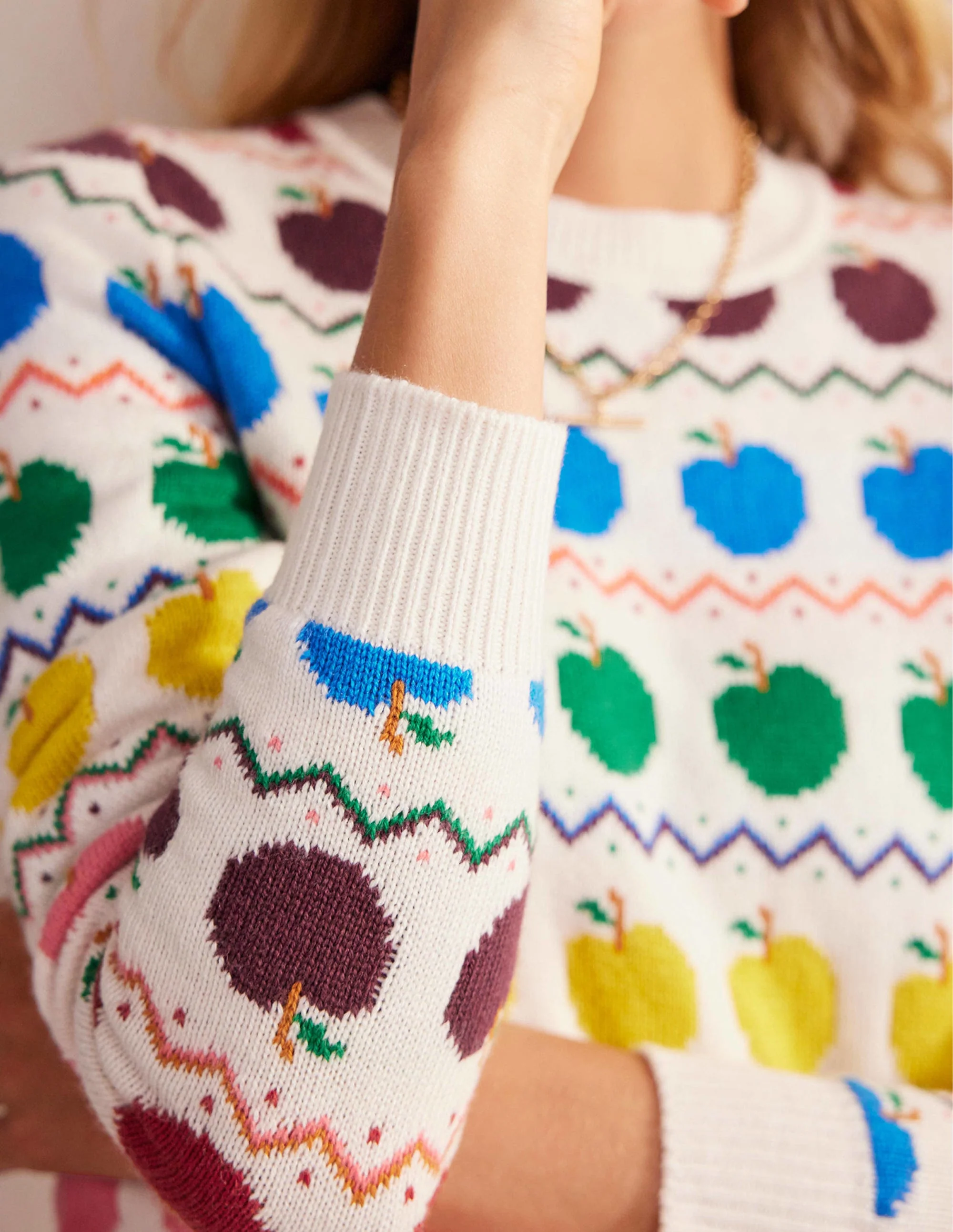 Edie Fair Isle Sweater-Apple Fair Isle - Image 3