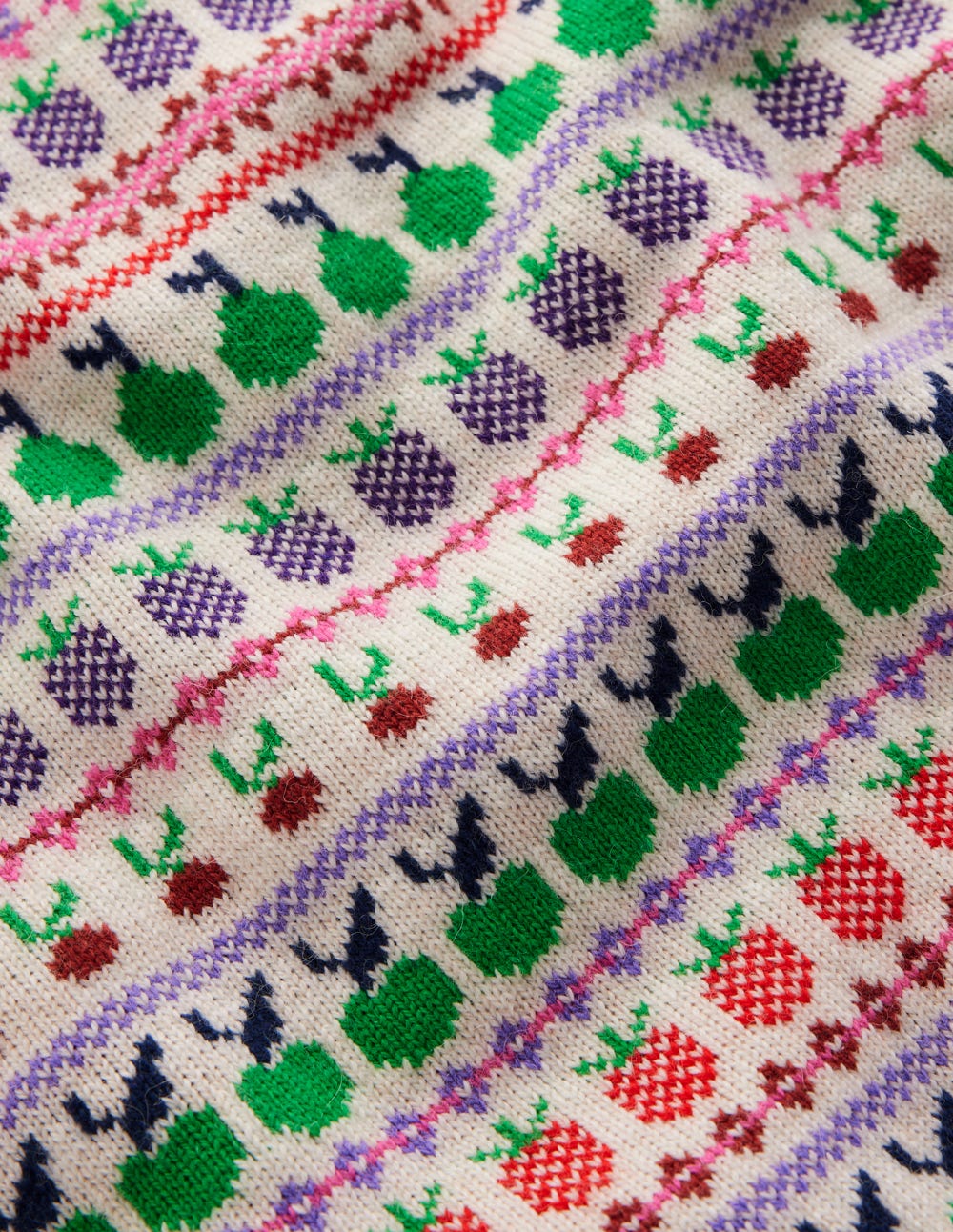 Edie Fair Isle Vest-Ecru Marl, Fruit - Image 7
