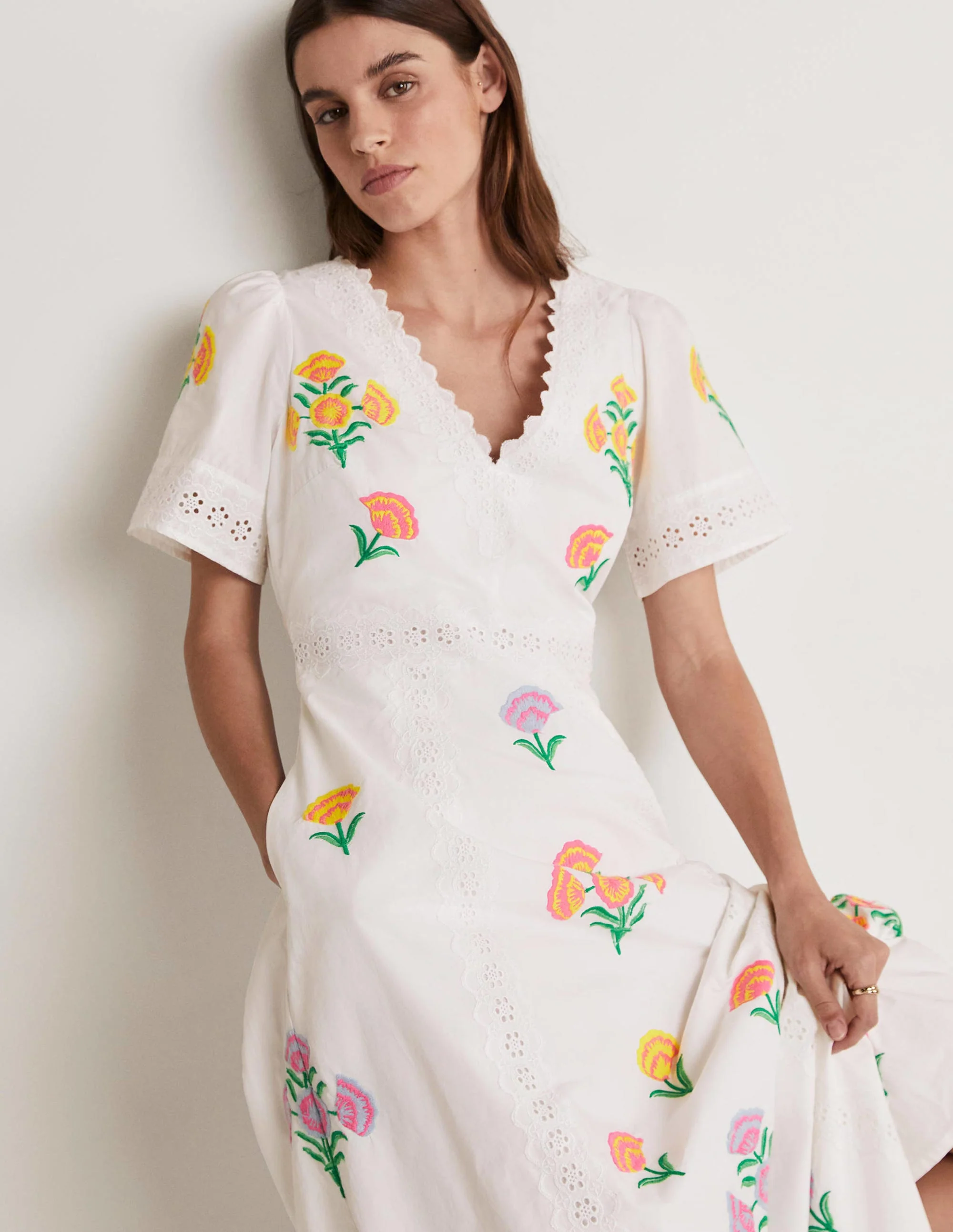 Edith Embroidered Maxi Dress-Ivory - Image 11